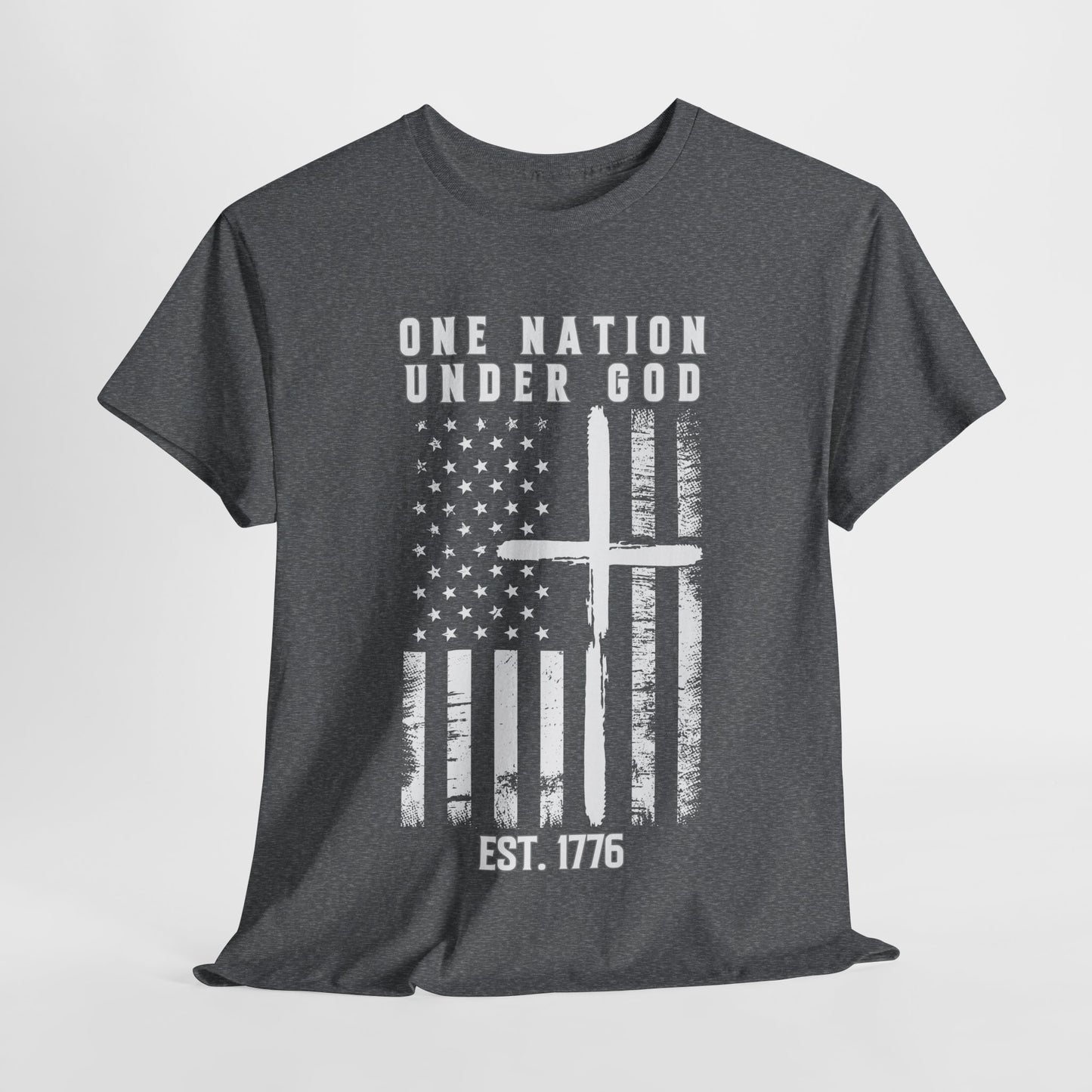 One Nation Under God - Flag with Cross T-Shirt