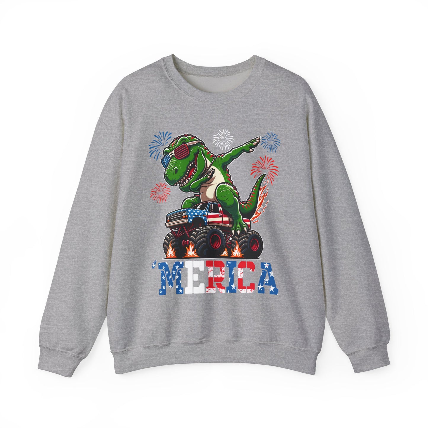 'Merica! Dabbin' Dinosaur on a Monster Truck Sweatshirt