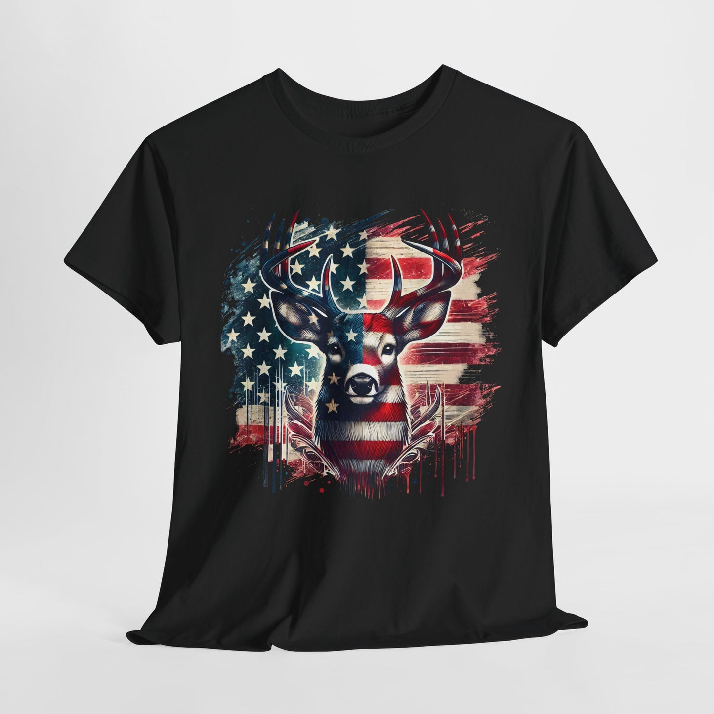 Whitetail Buck with Flag T-Shirt