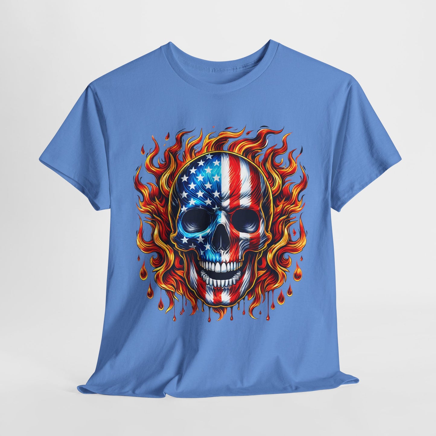 Flaming Flag Skull T-Shirt