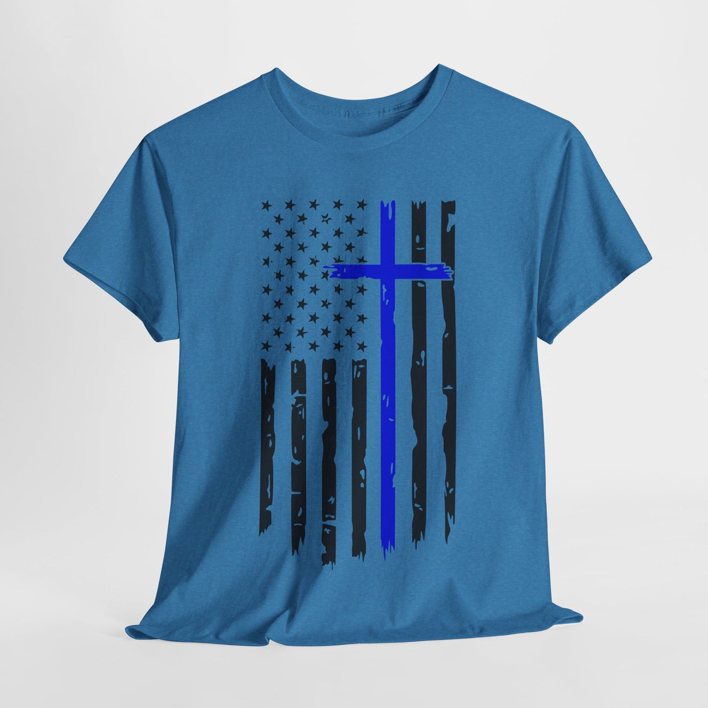 Thin Blue Line Cross - Law Enforcement T-Shirt