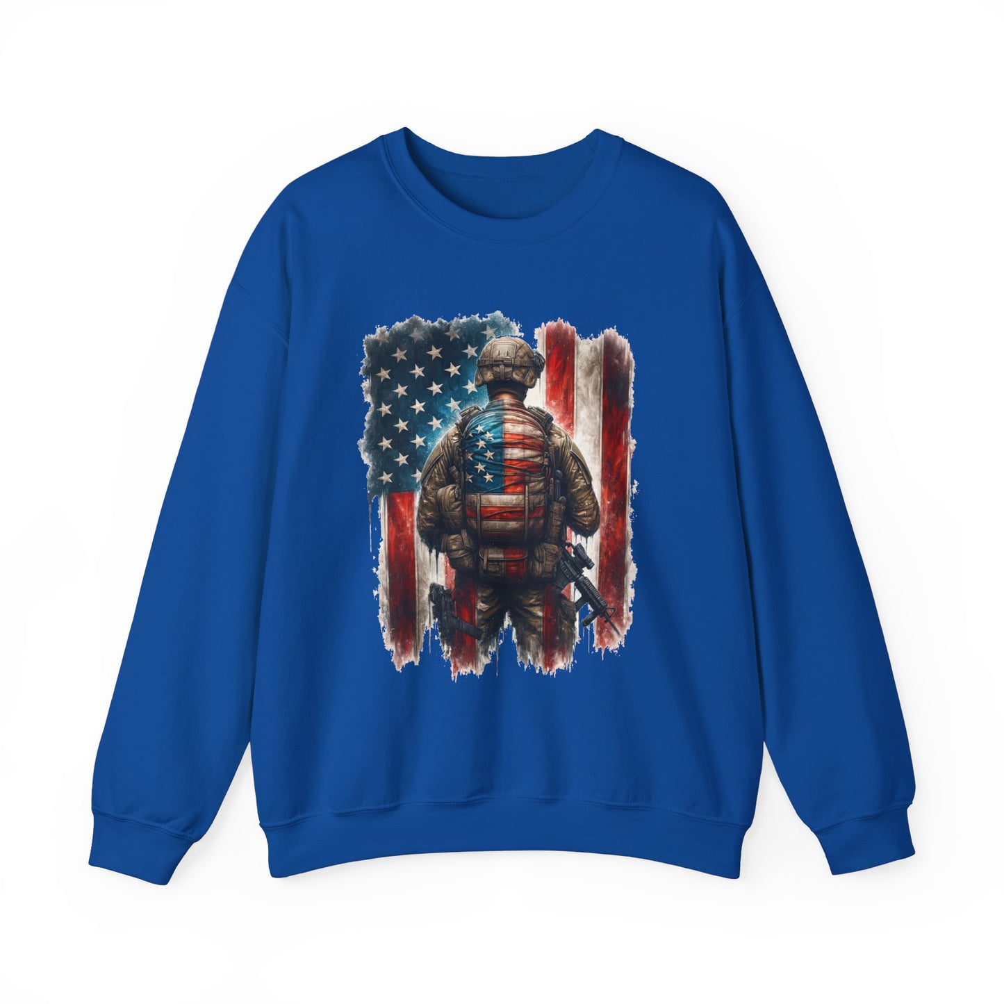 American Hero - Soldier with Flag Sweatshirt