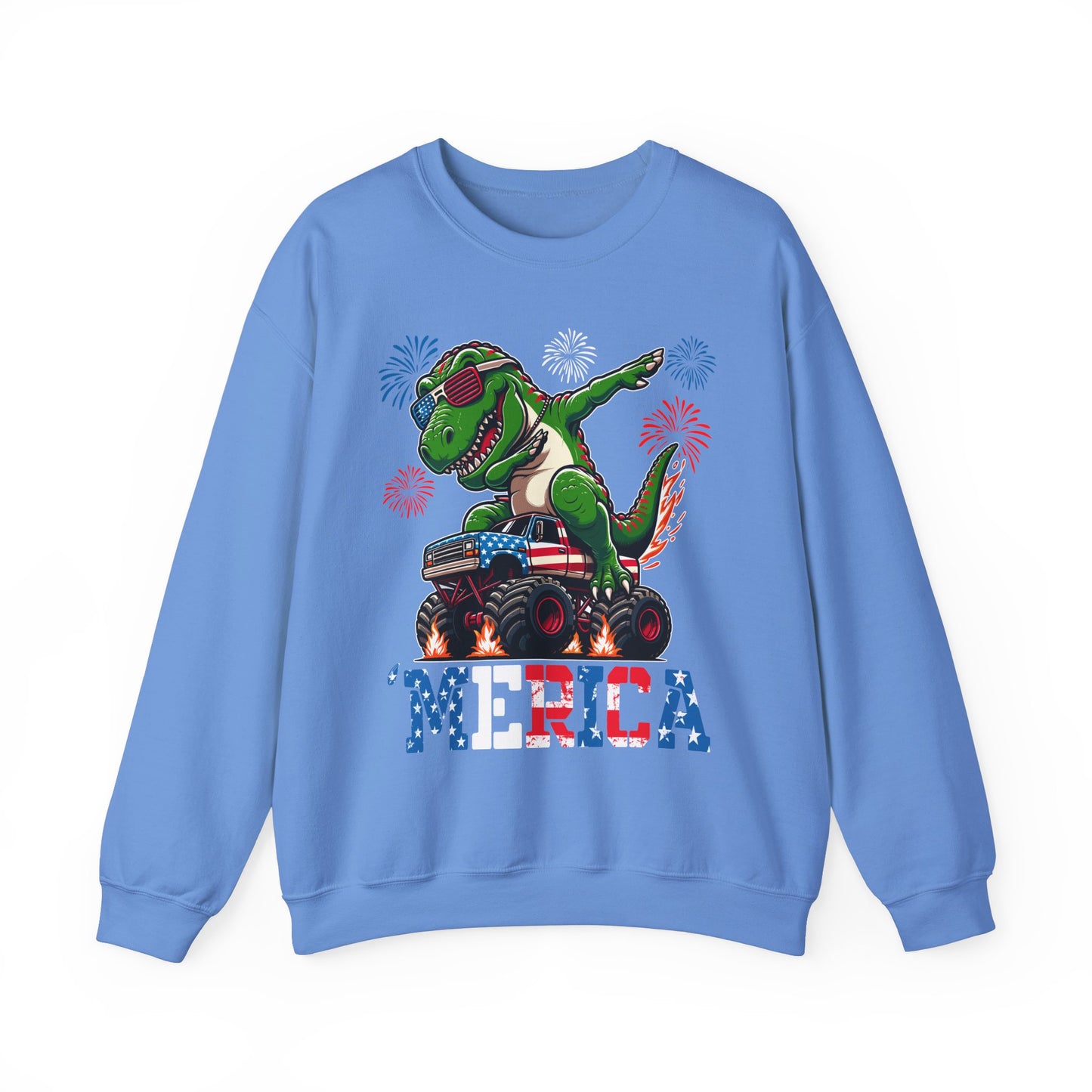 'Merica! Dabbin' Dinosaur on a Monster Truck Sweatshirt