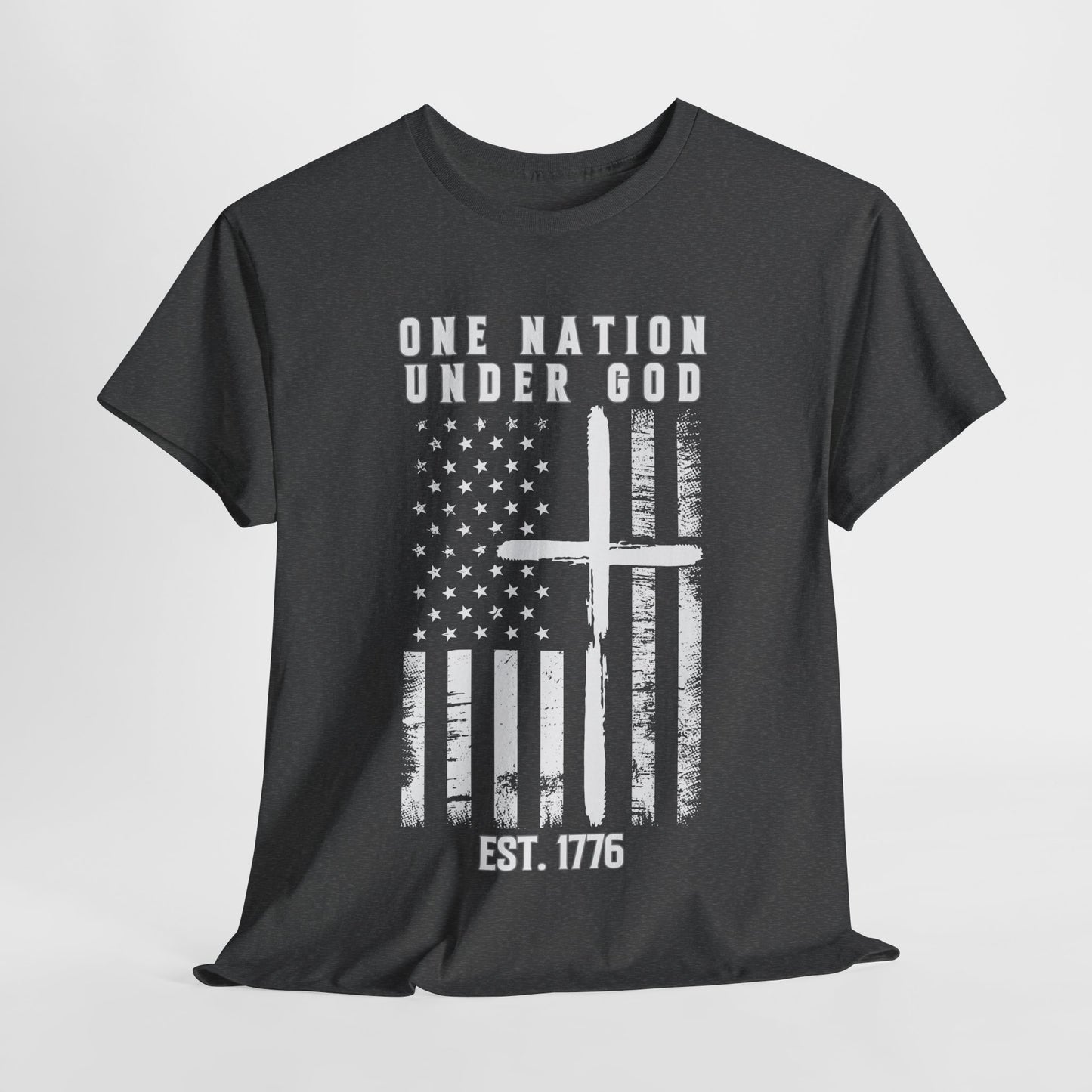 One Nation Under God - Flag with Cross T-Shirt