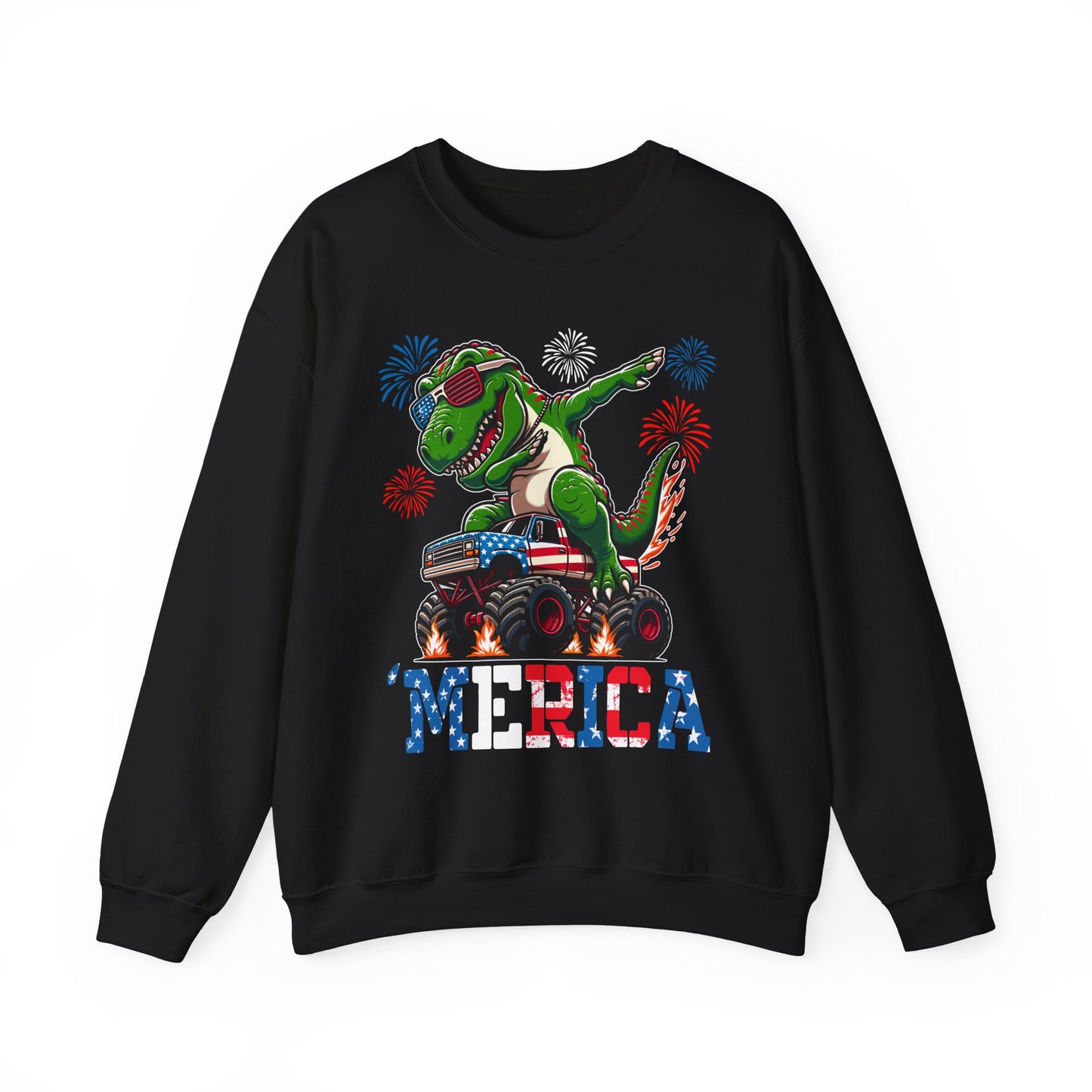 'Merica! Dabbin' Dinosaur on a Monster Truck Sweatshirt
