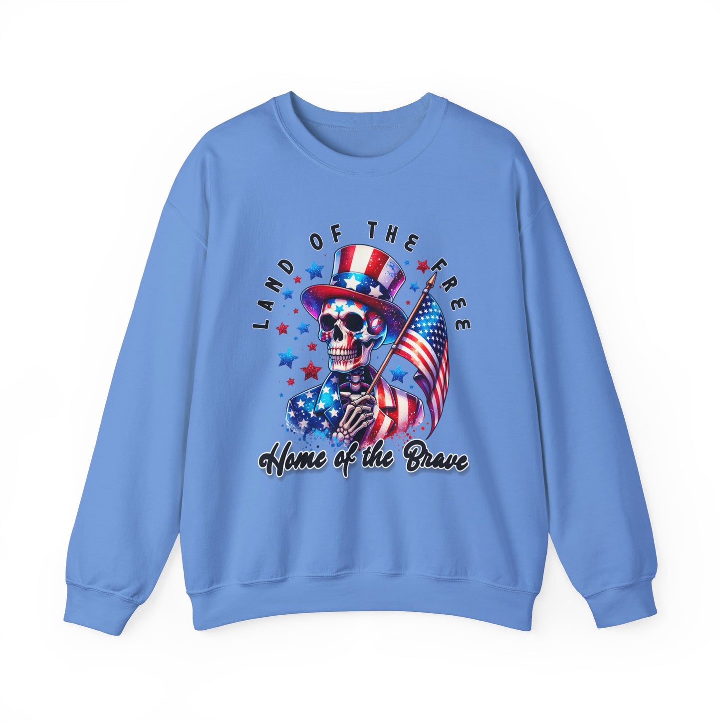 Land of the Free Home of the Brave Skeleton Sweatshirt