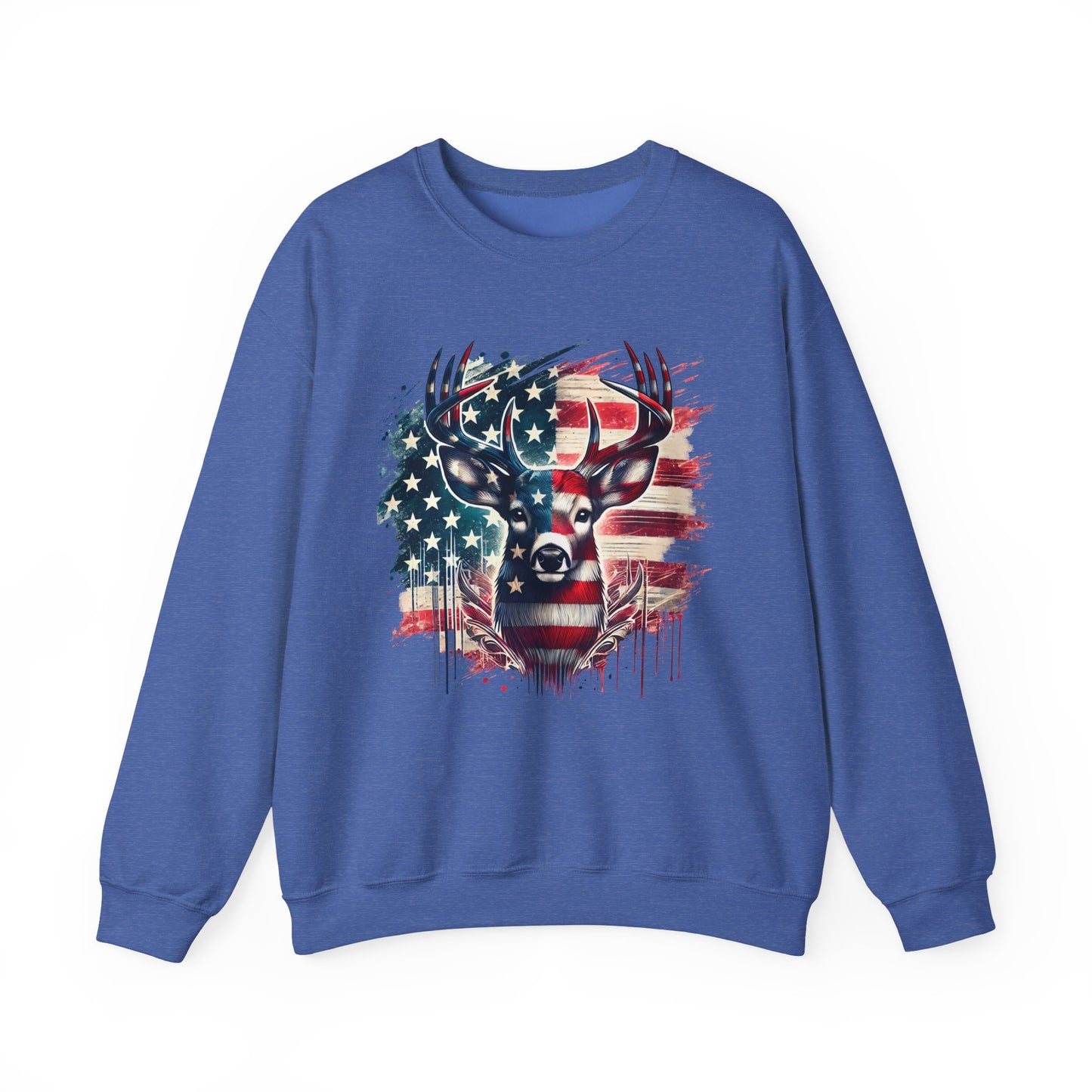 Whitetail Buck with Flag Sweatshirt