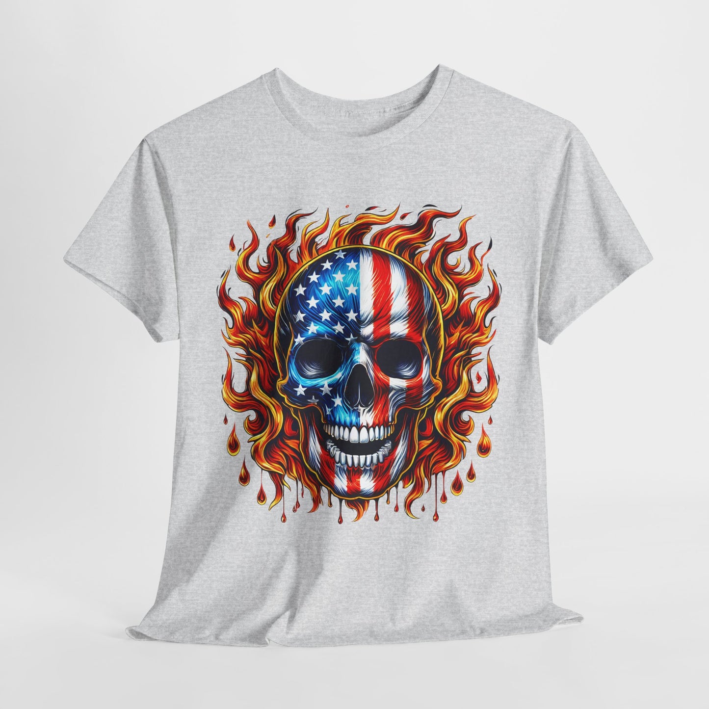 Flaming Flag Skull T-Shirt