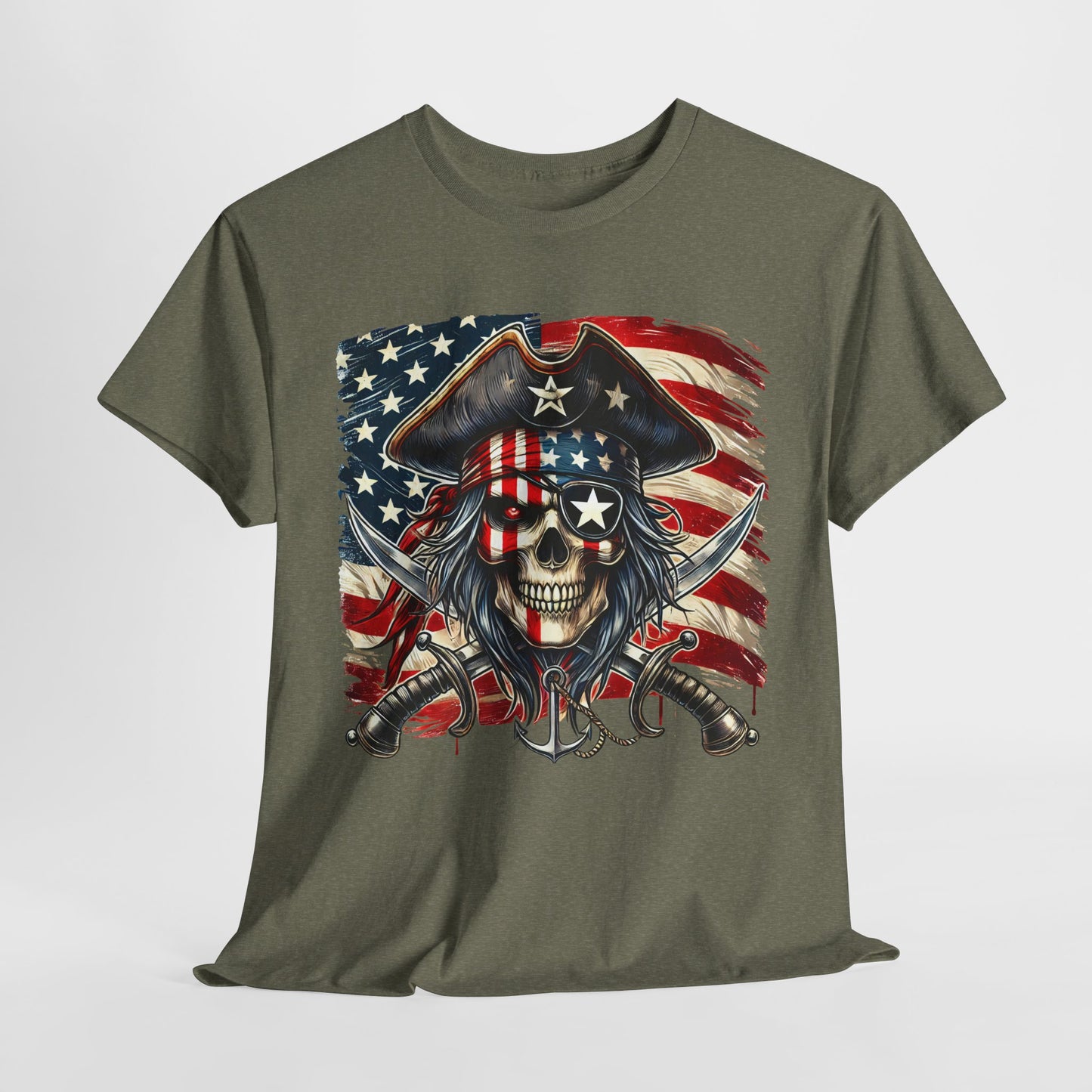 Skeleton Pirate with Flag T-Shirt