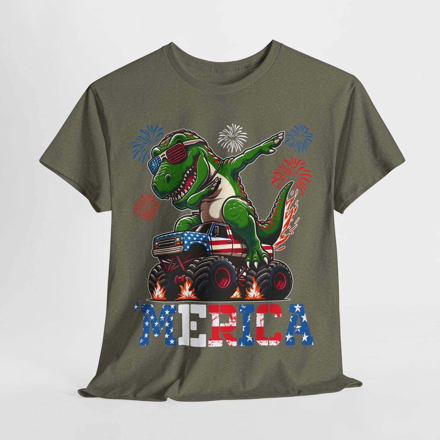 'Merica! Dabbin' Dinosaur on Monster Truck T-Shirt