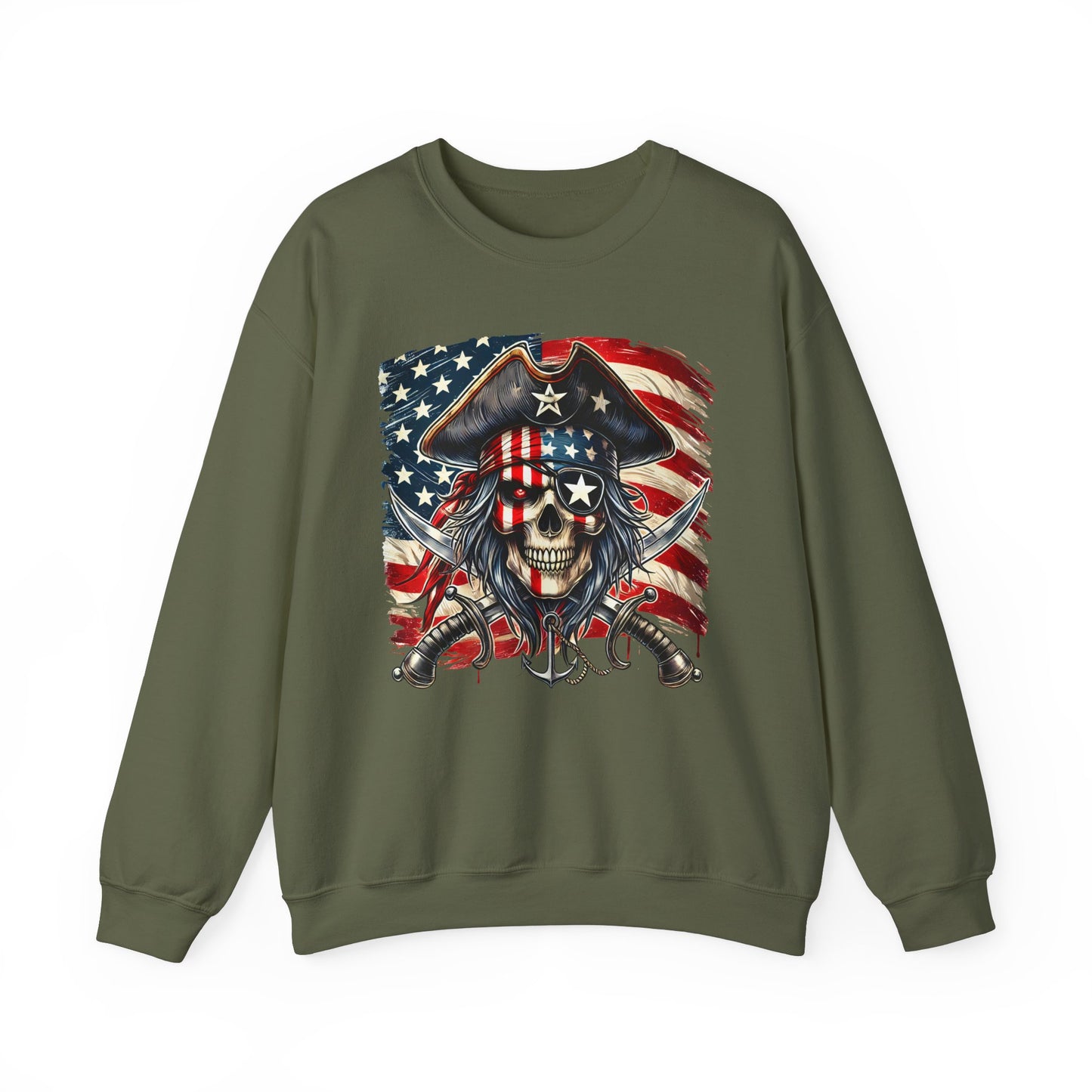 Skeleton Pirate with Flag Sweatshirt
