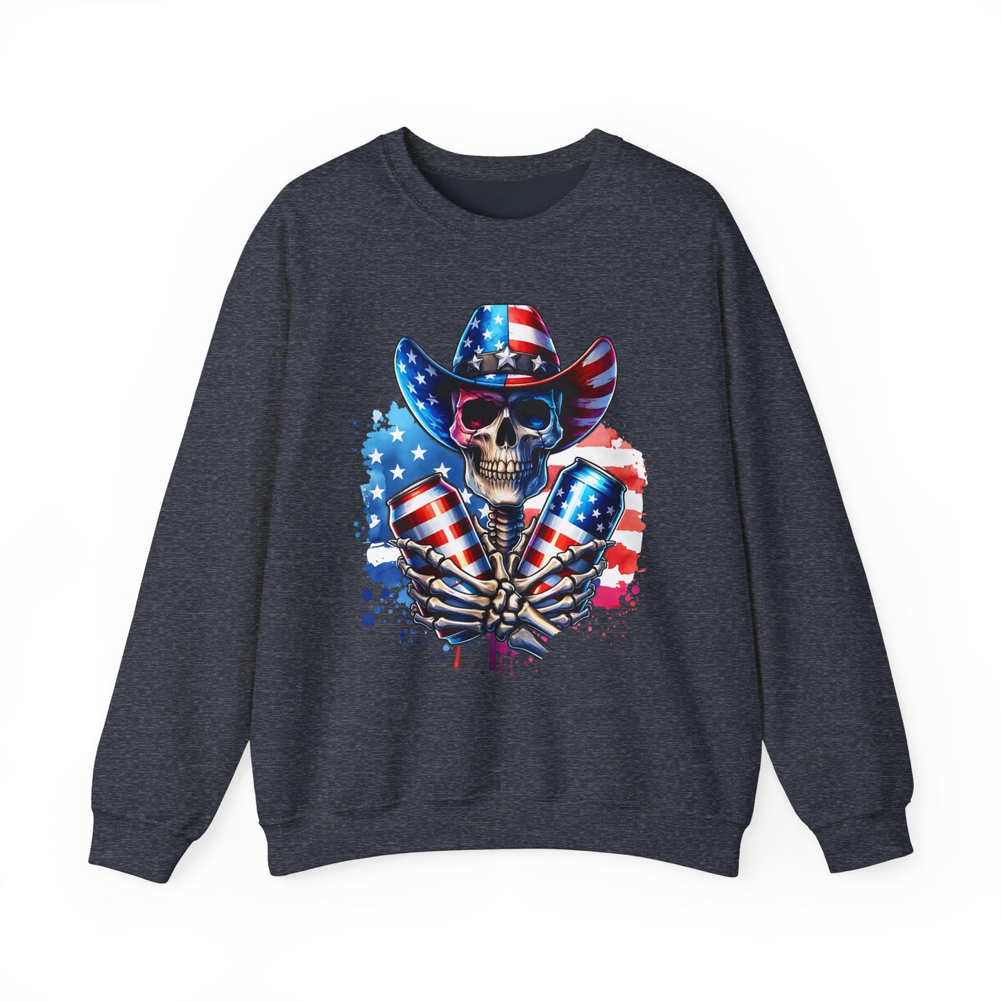 4th of July - Skeleton with Beers Sweatshirt