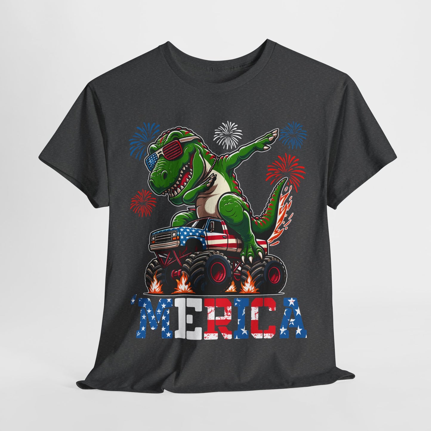 'Merica! Dabbin' Dinosaur on Monster Truck T-Shirt