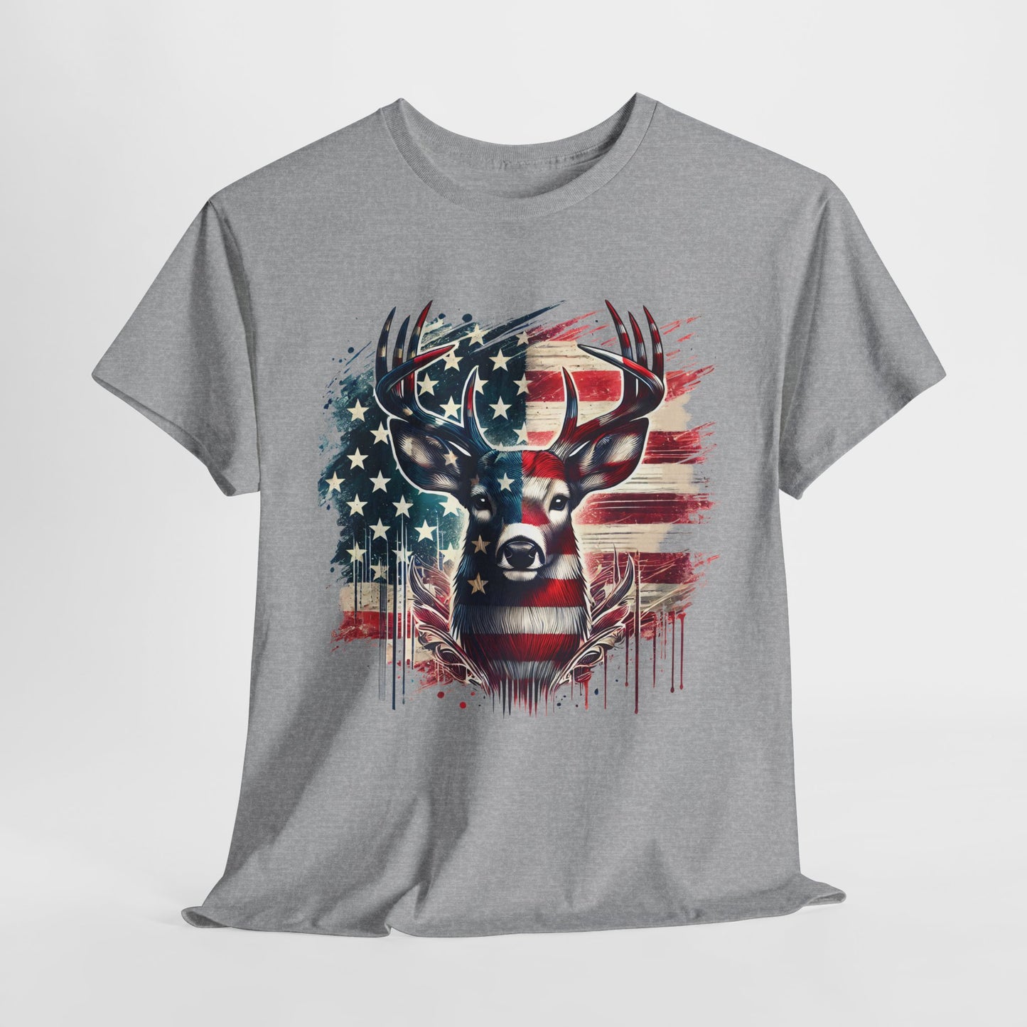 Whitetail Buck with Flag T-Shirt