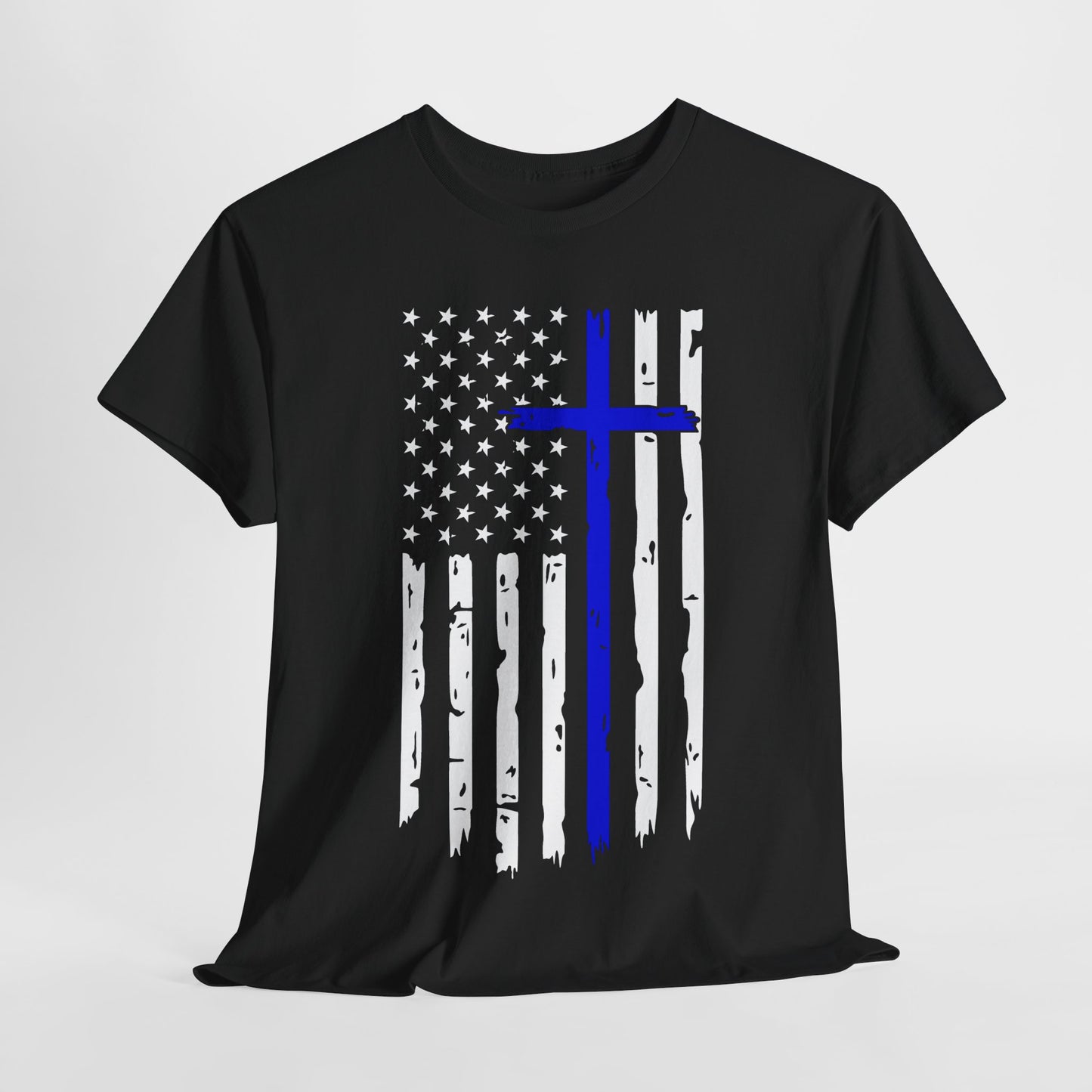 Thin Blue Line Cross - Law Enforcement T-Shirt