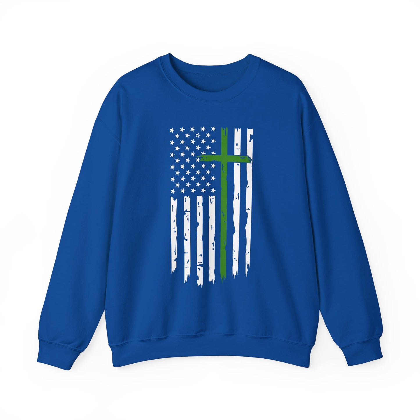 Thin Green Line Cross - Armed Forces Sweatshirt