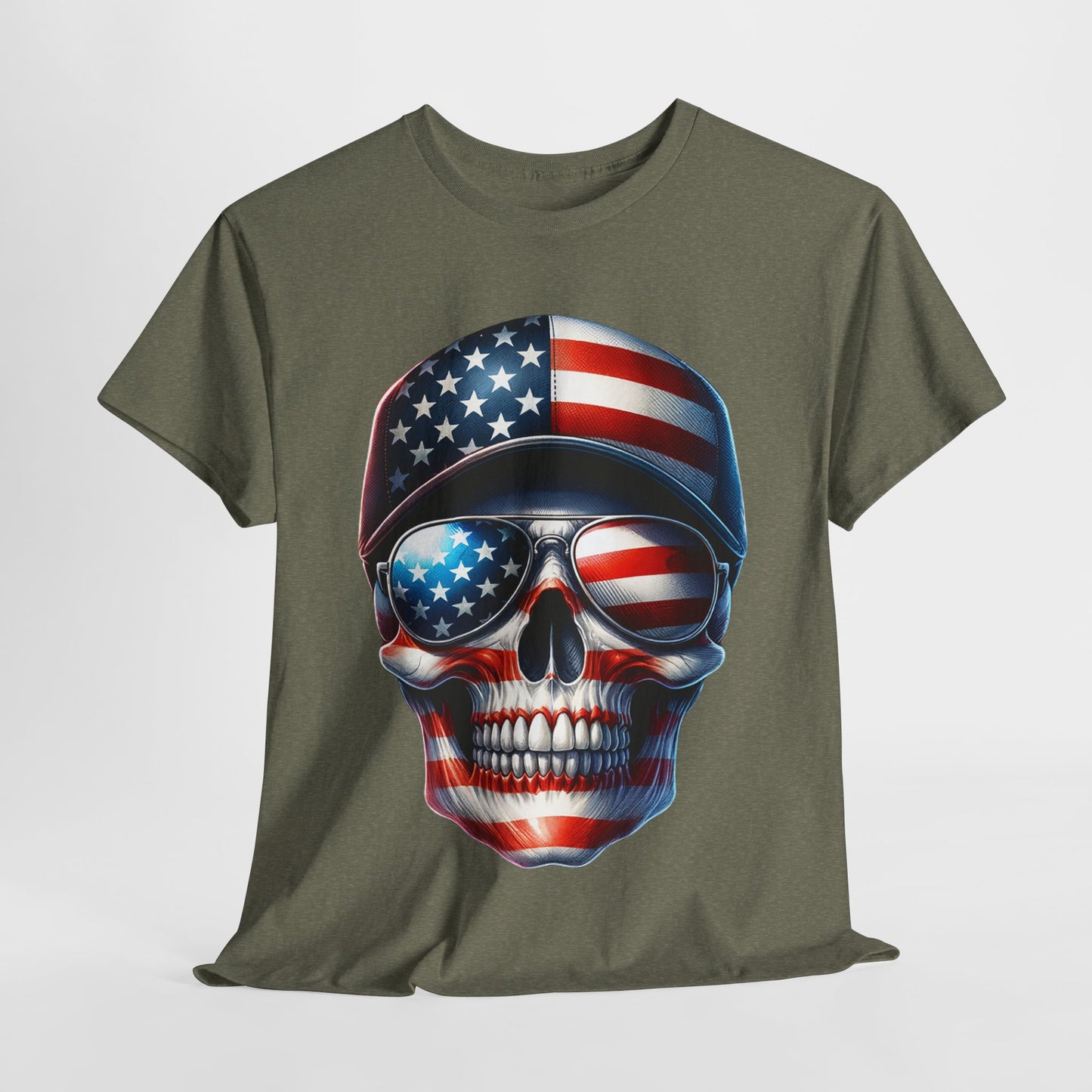 USA Flag Skull #3 T-Shirt