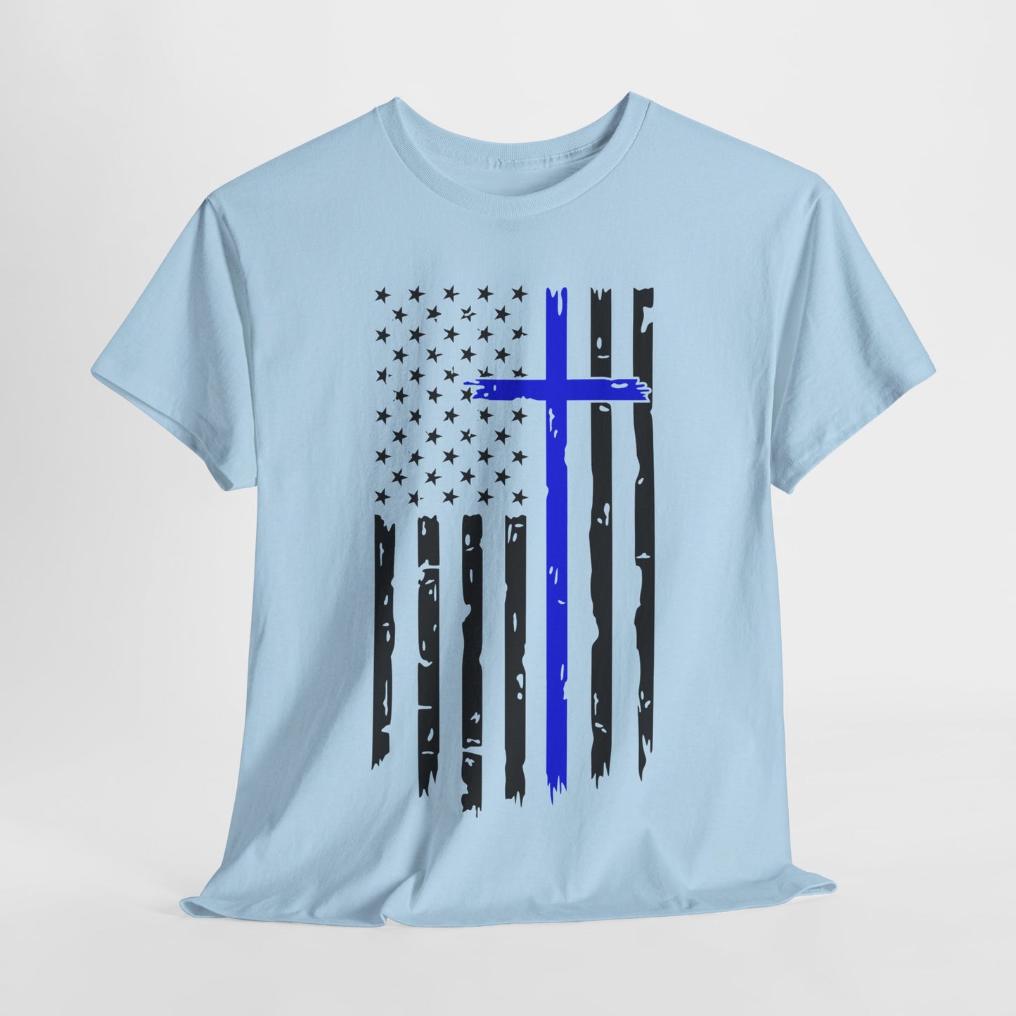 Thin Blue Line Cross - Law Enforcement T-Shirt