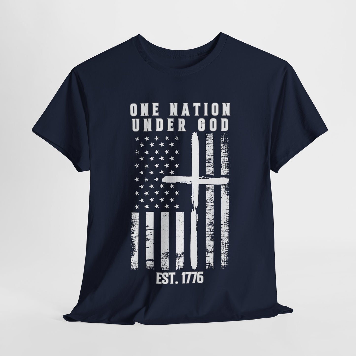 One Nation Under God - Flag with Cross T-Shirt