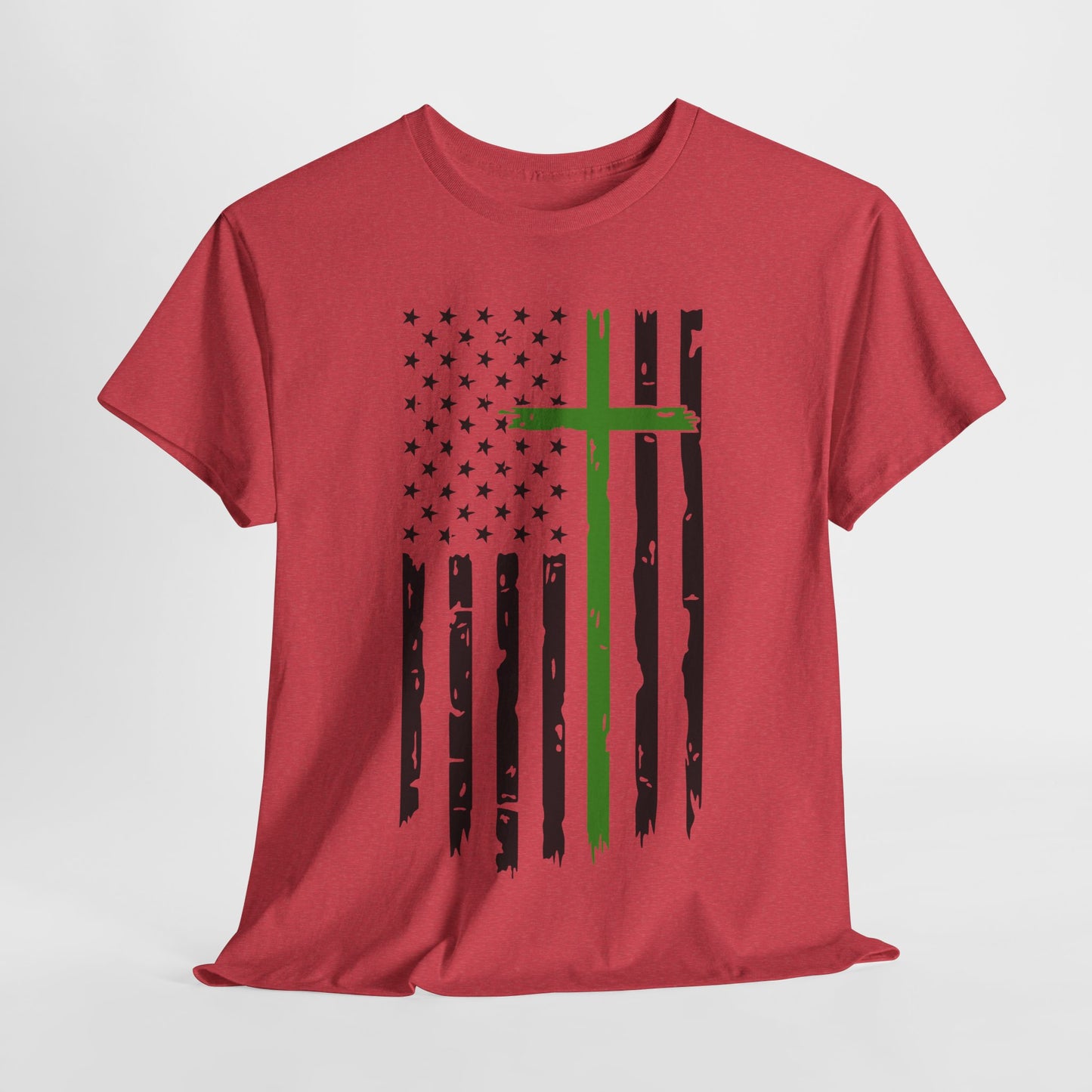 Thin Green Line Cross - Armed Forces T-Shirt