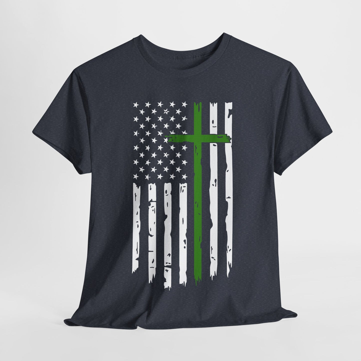 Thin Green Line Cross - Armed Forces T-Shirt