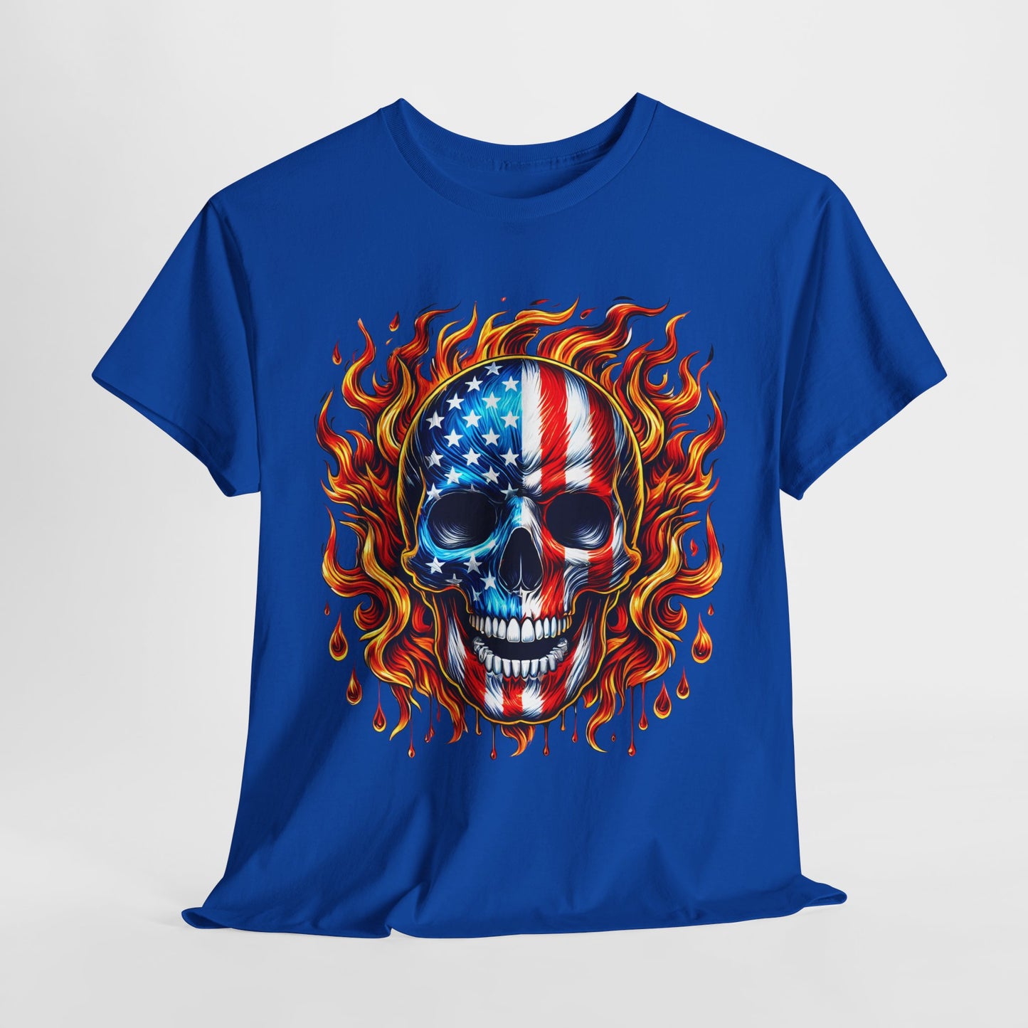 Flaming Flag Skull T-Shirt