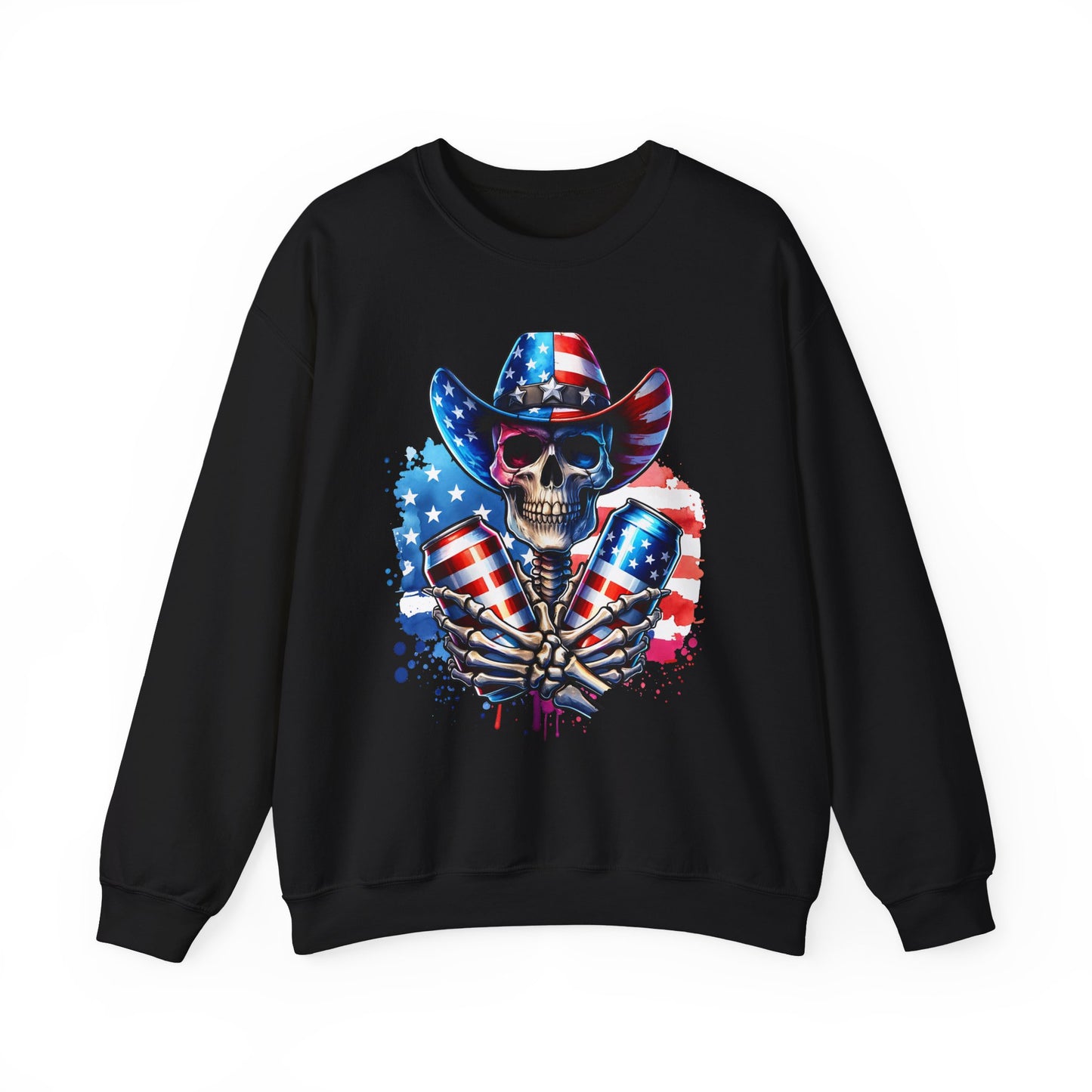 4th of July - Skeleton with Beers Sweatshirt