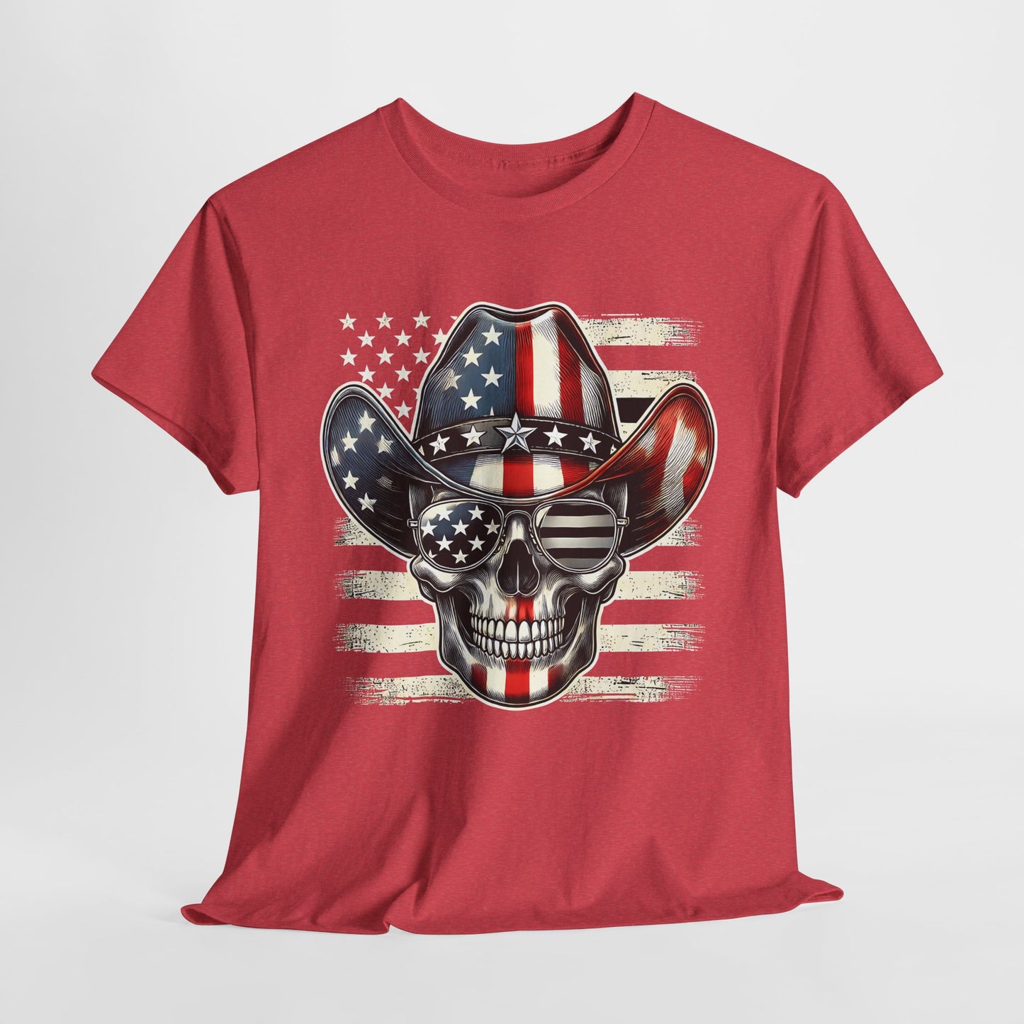 Cowboy Skeleton with Hat and Flag T-Shirt