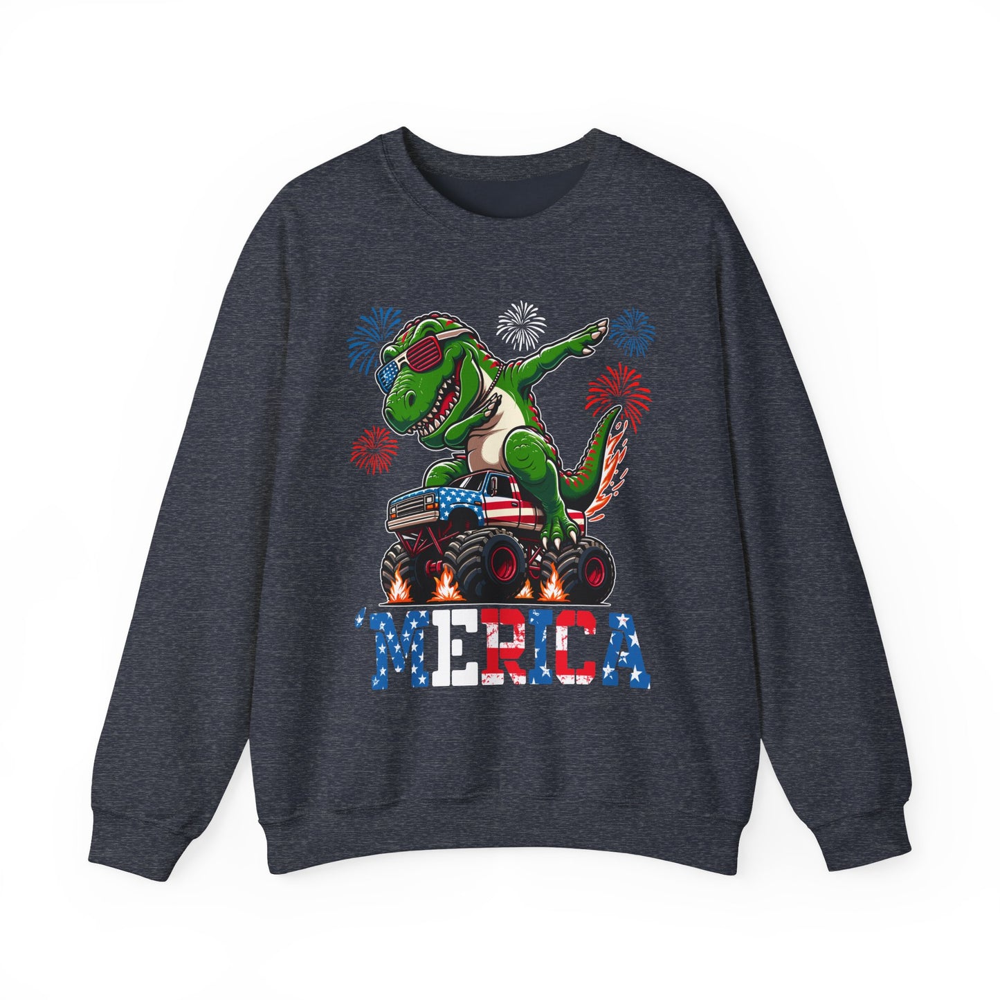 'Merica! Dabbin' Dinosaur on a Monster Truck Sweatshirt