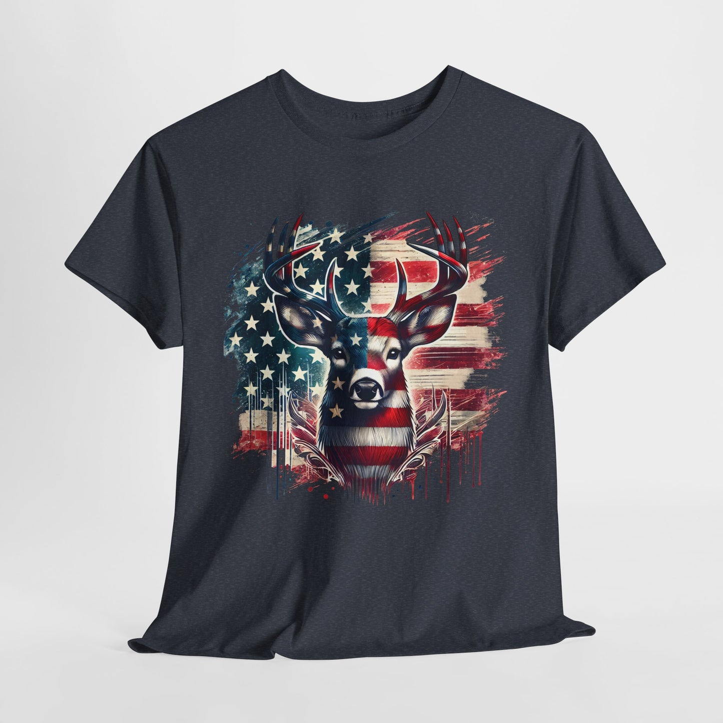 Whitetail Buck with Flag T-Shirt