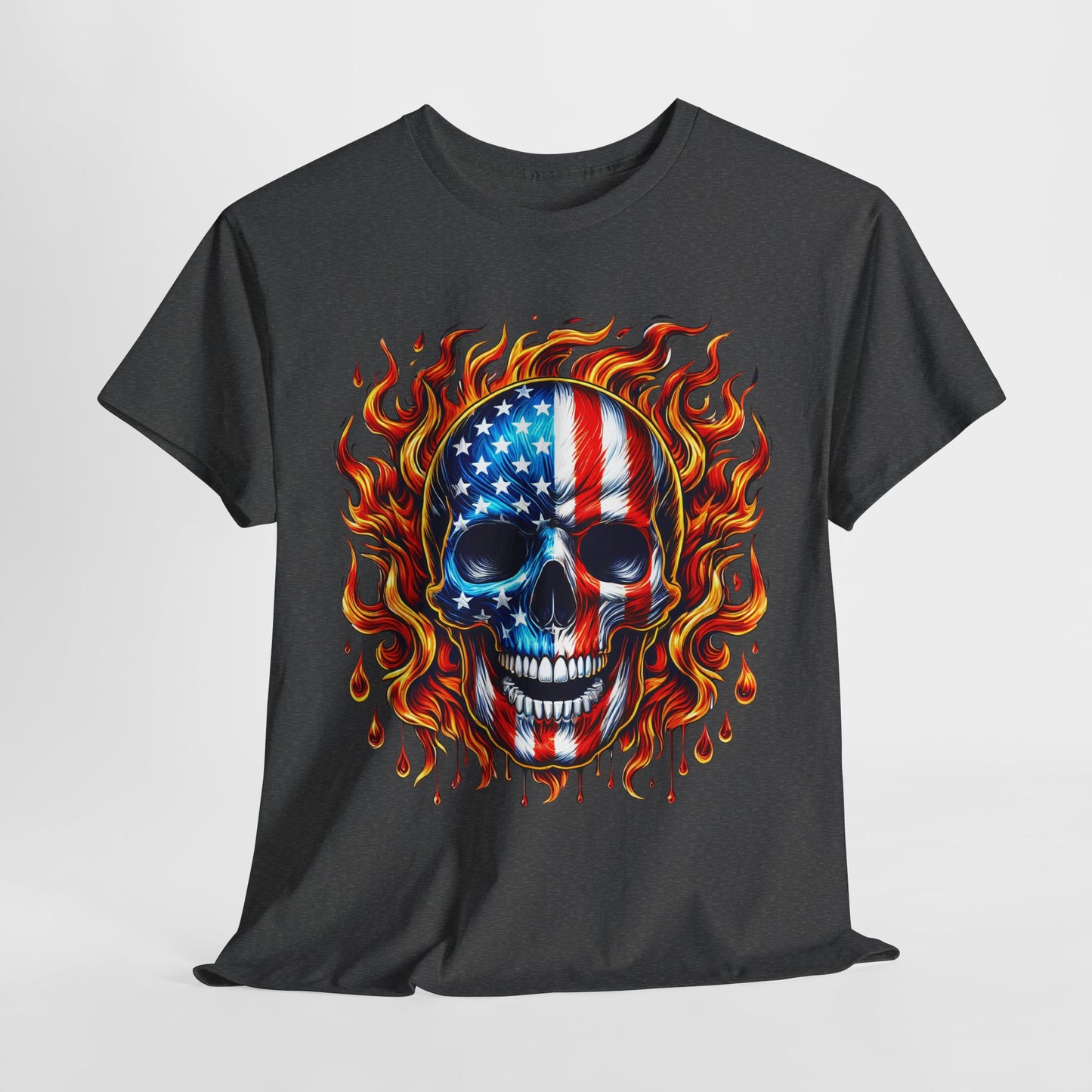 Flaming Flag Skull T-Shirt