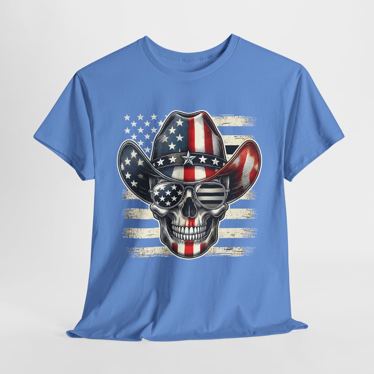 Cowboy Skeleton with Hat and Flag T-Shirt