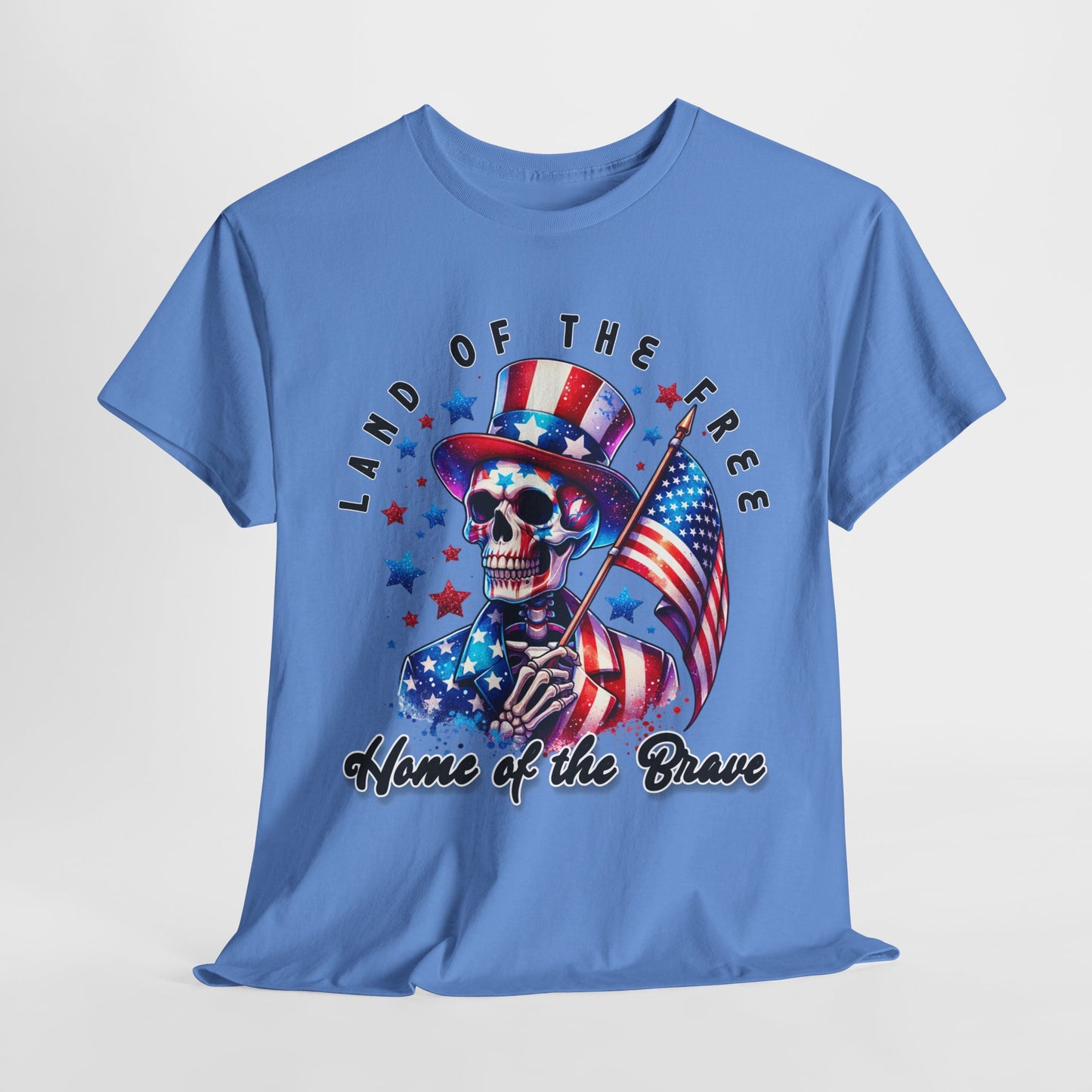 Land of the Free Home of the Brave Skeleton T-Shirt