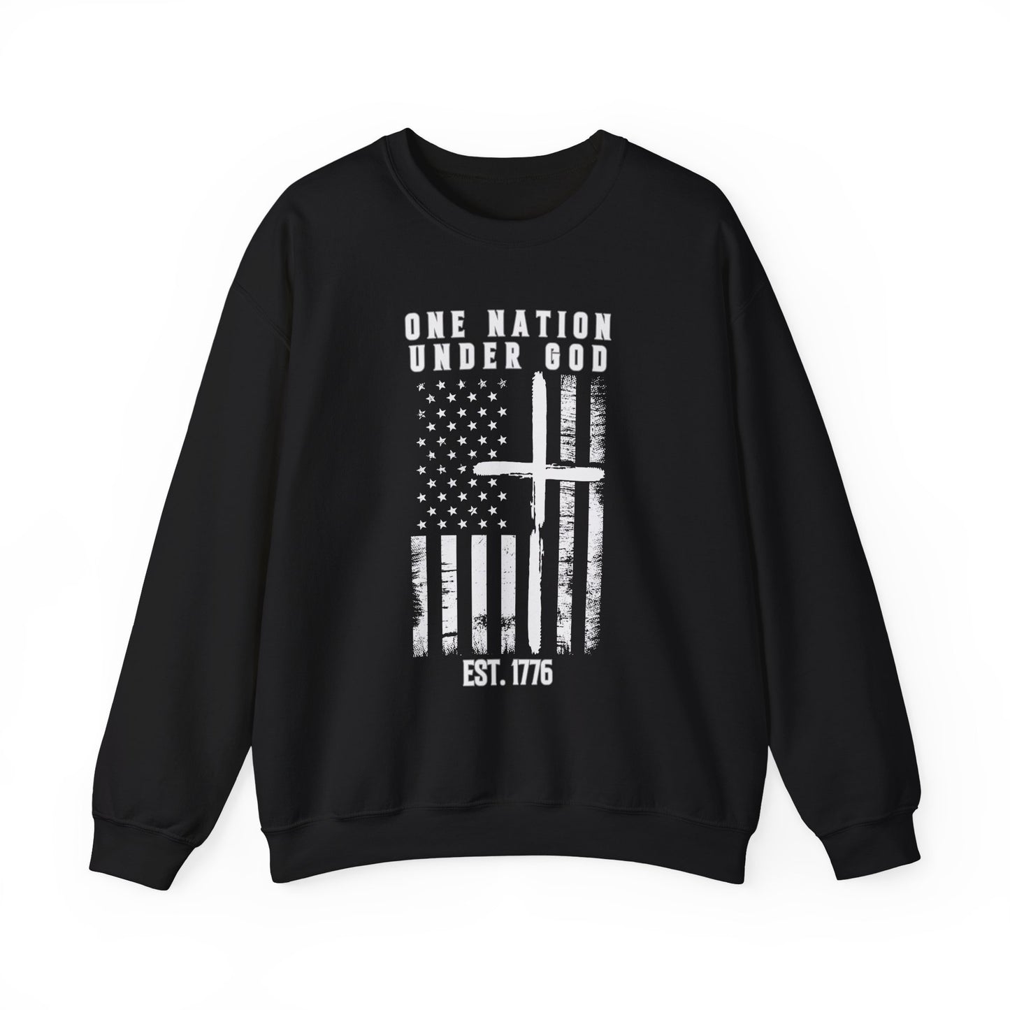 One Nation Under God - Flag with Cross Sweatshirt