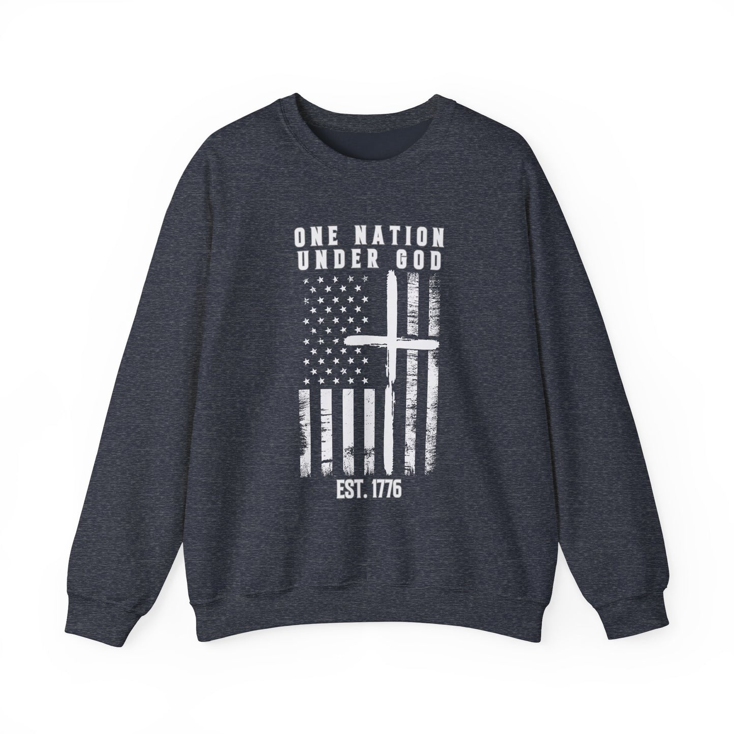 One Nation Under God - Flag with Cross Sweatshirt