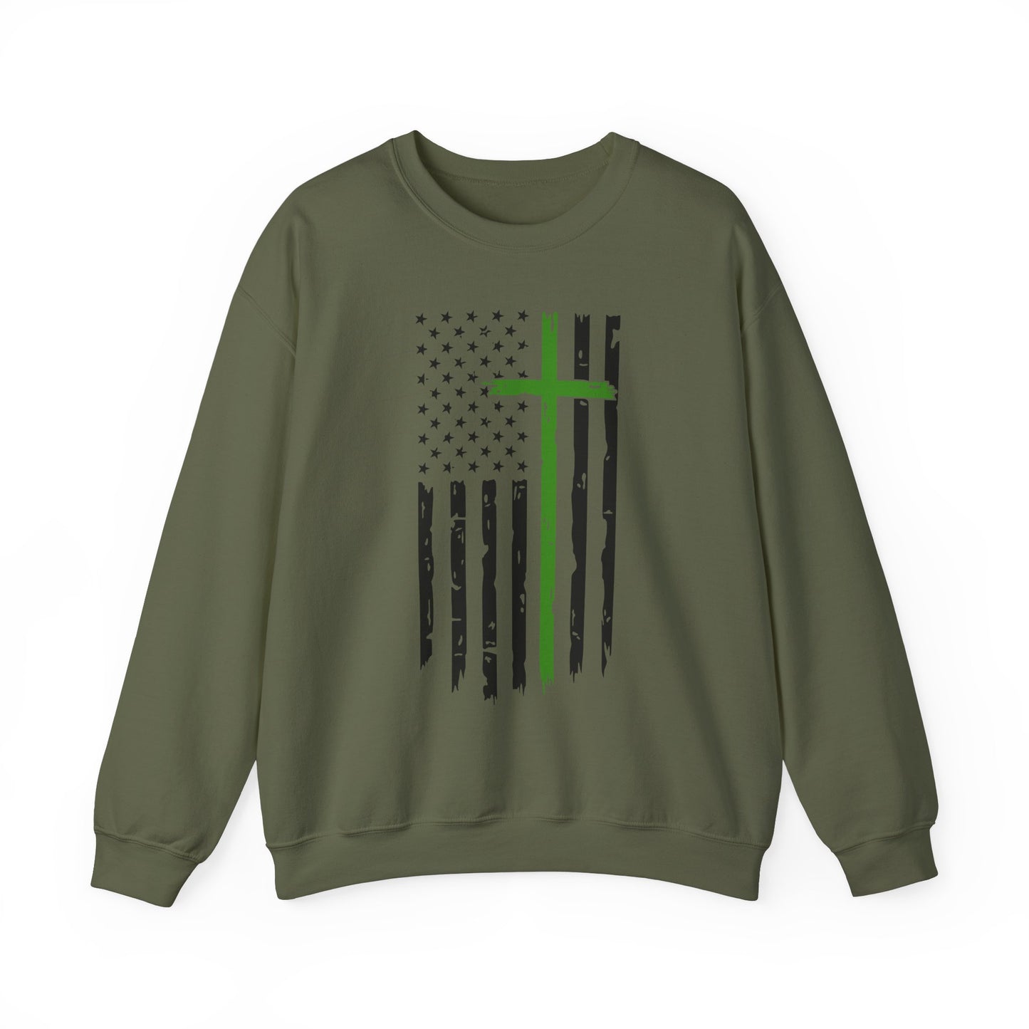 Thin Green Line Cross - Armed Forces Sweatshirt