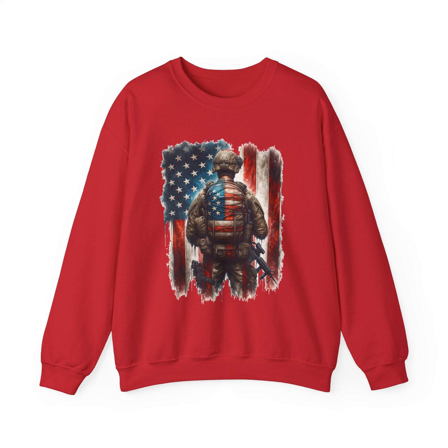 American Hero - Soldier with Flag Sweatshirt