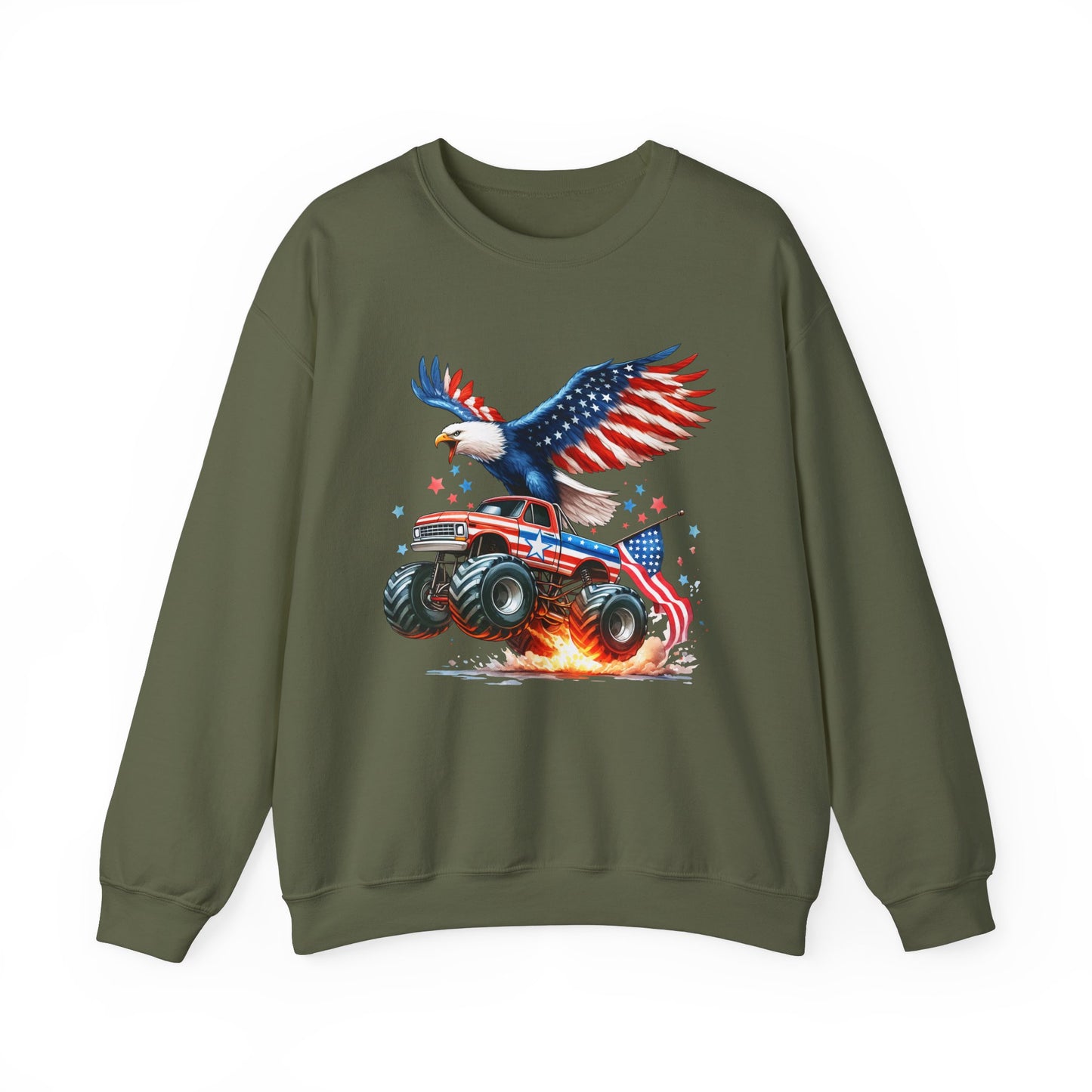 Eagle on a Monster Truck Sweatshirt