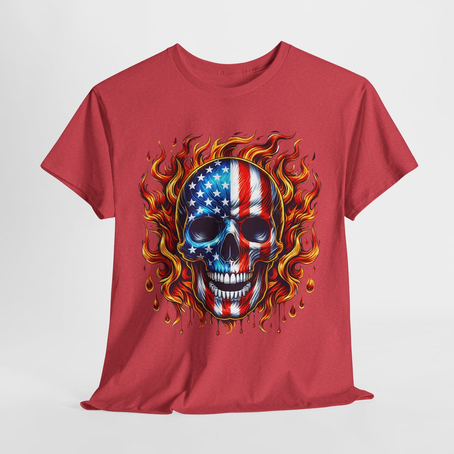 Flaming Flag Skull T-Shirt