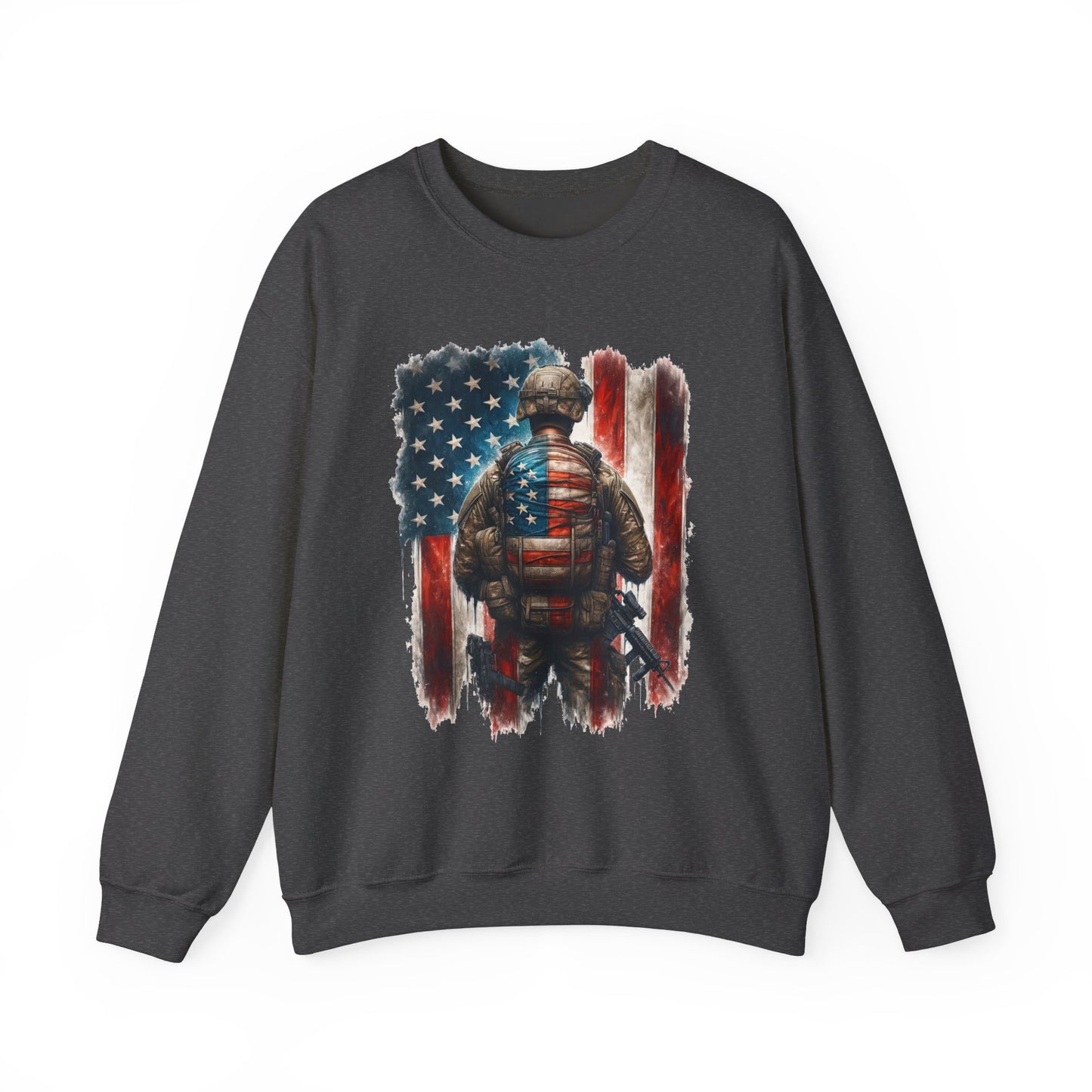 American Hero - Soldier with Flag Sweatshirt