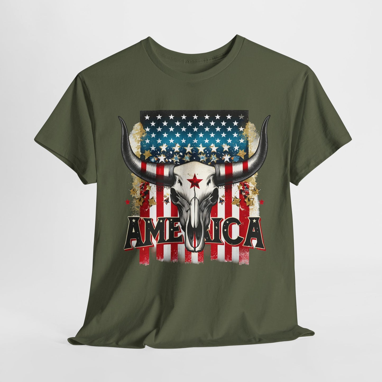 America - Bull Skull T-Shirt