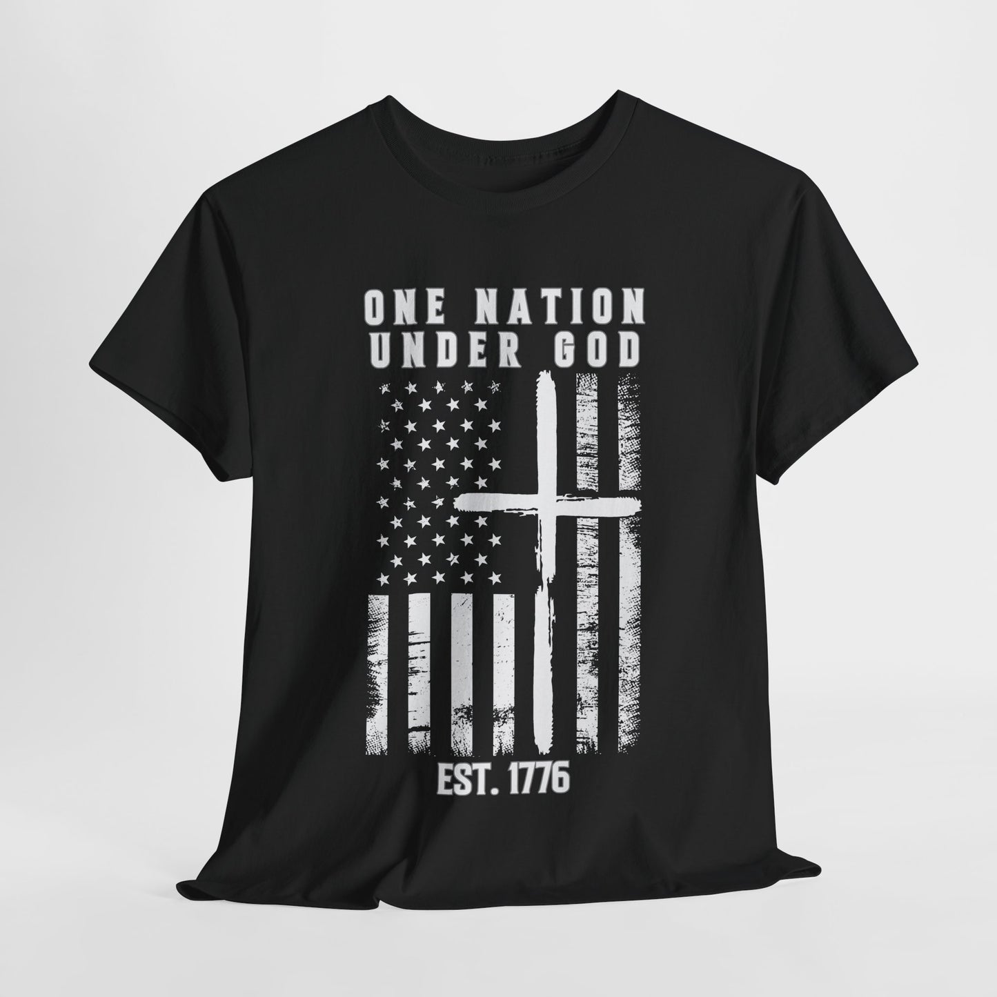 One Nation Under God - Flag with Cross T-Shirt