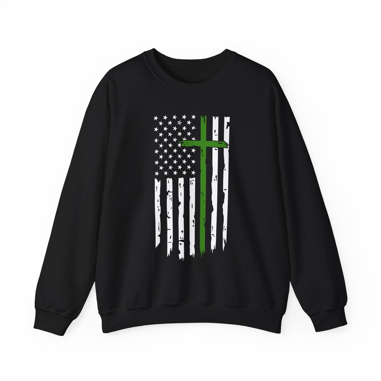 Thin Green Line Cross - Armed Forces Sweatshirt