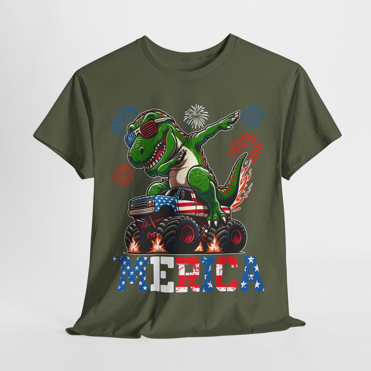 'Merica! Dabbin' Dinosaur on Monster Truck T-Shirt