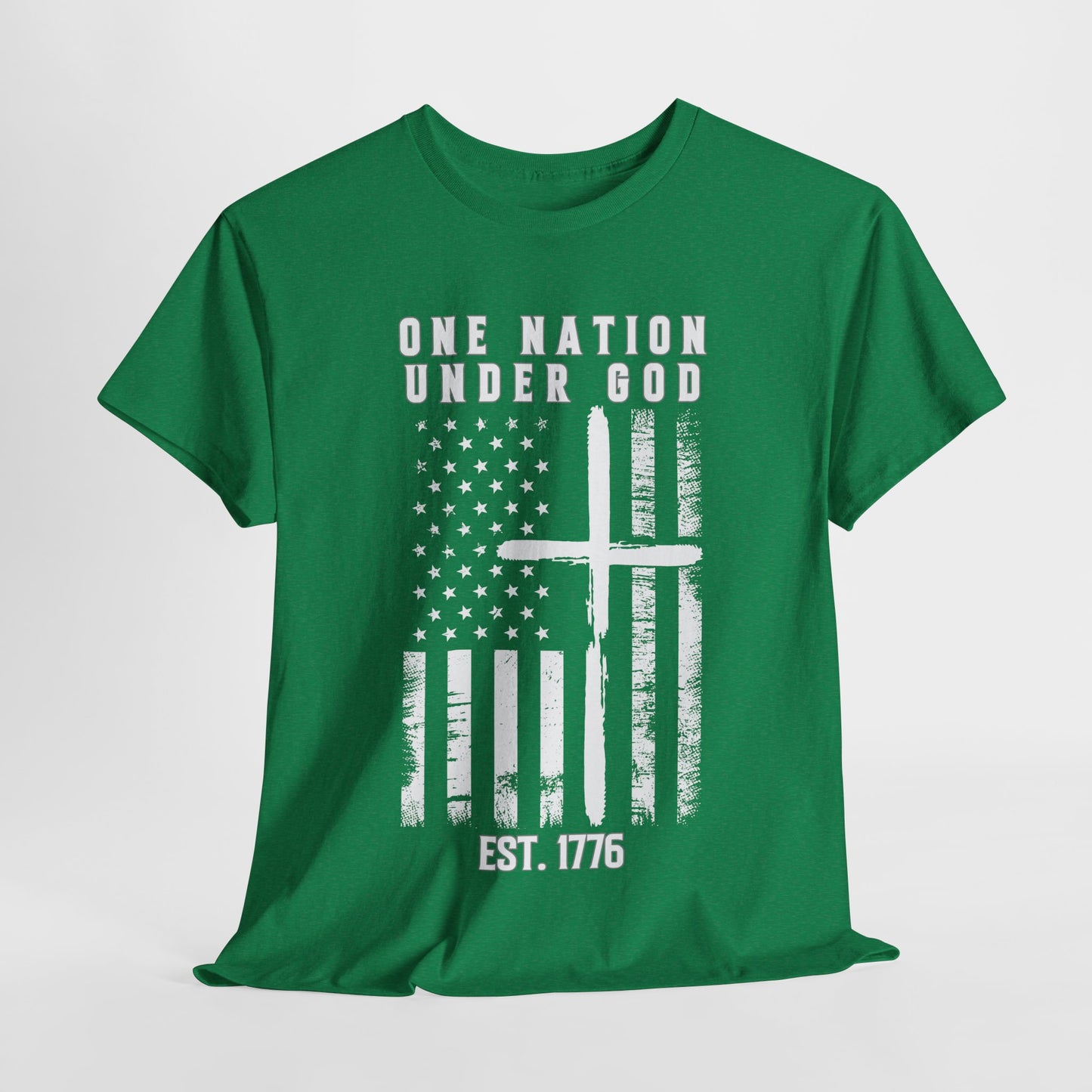 One Nation Under God - Flag with Cross T-Shirt