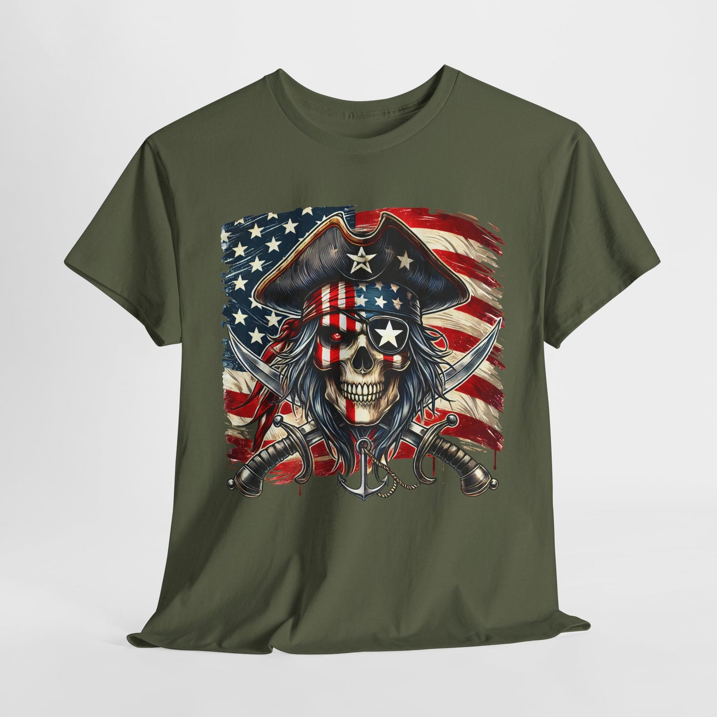 Skeleton Pirate with Flag T-Shirt