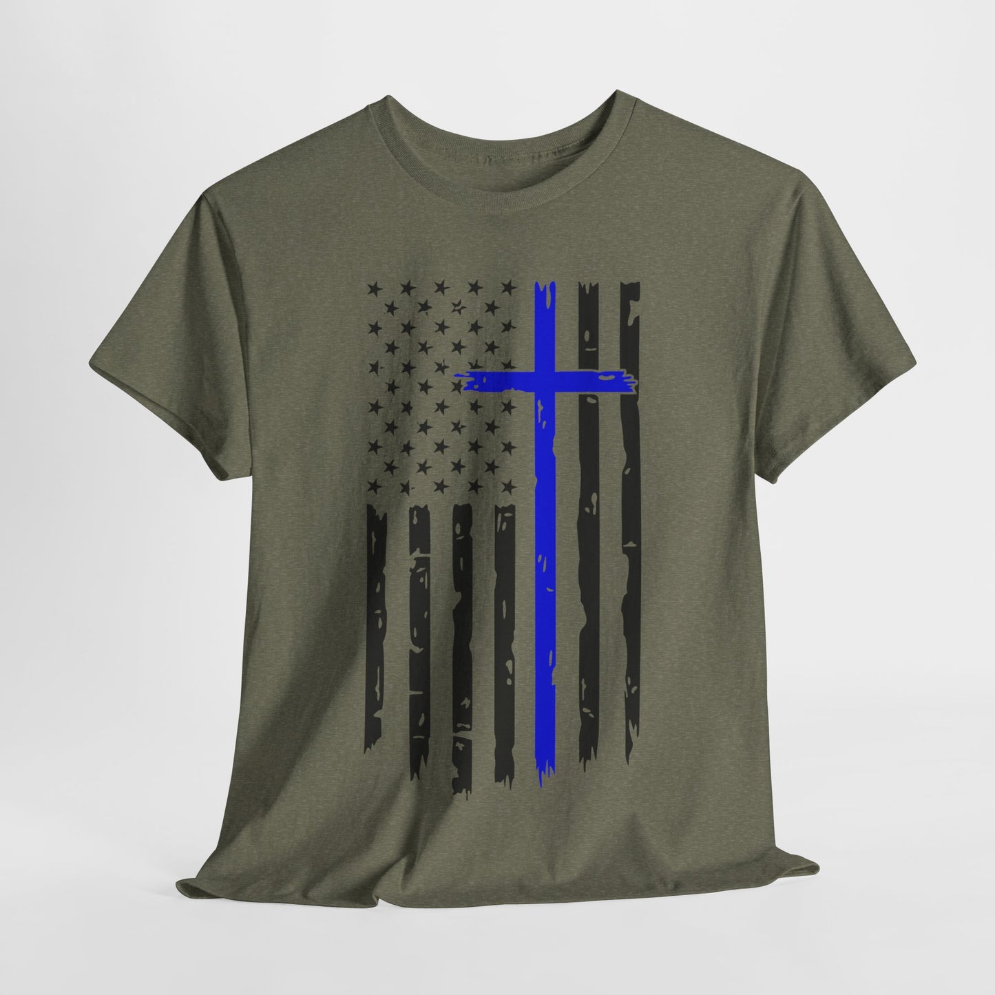 Thin Blue Line Cross - Law Enforcement T-Shirt