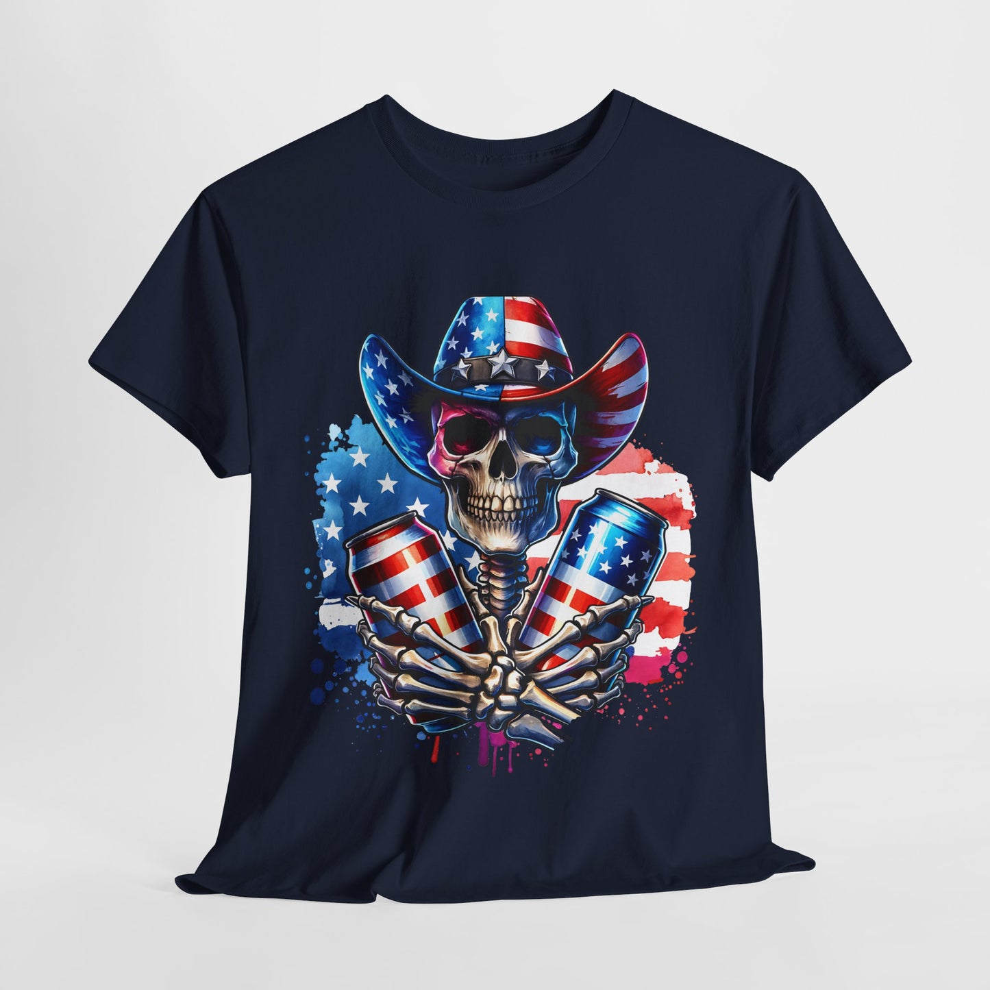 4th of July - Skeleton with Beers T-Shirt