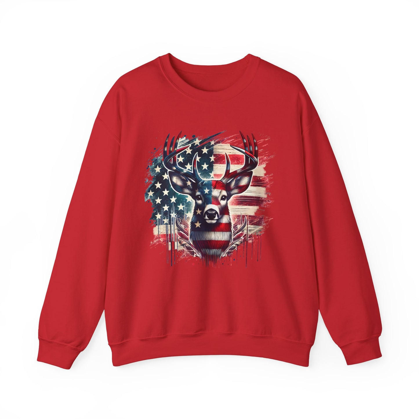 Whitetail Buck with Flag Sweatshirt