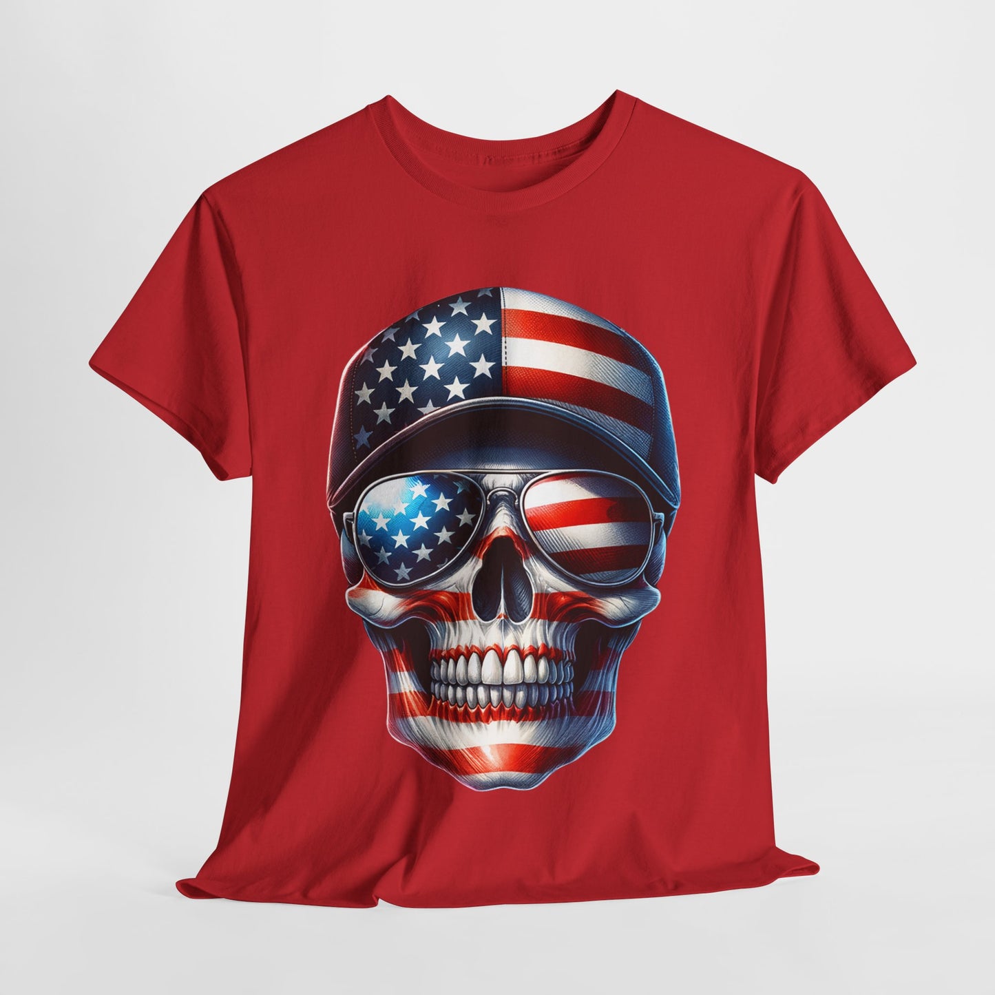 USA Flag Skull #3 T-Shirt